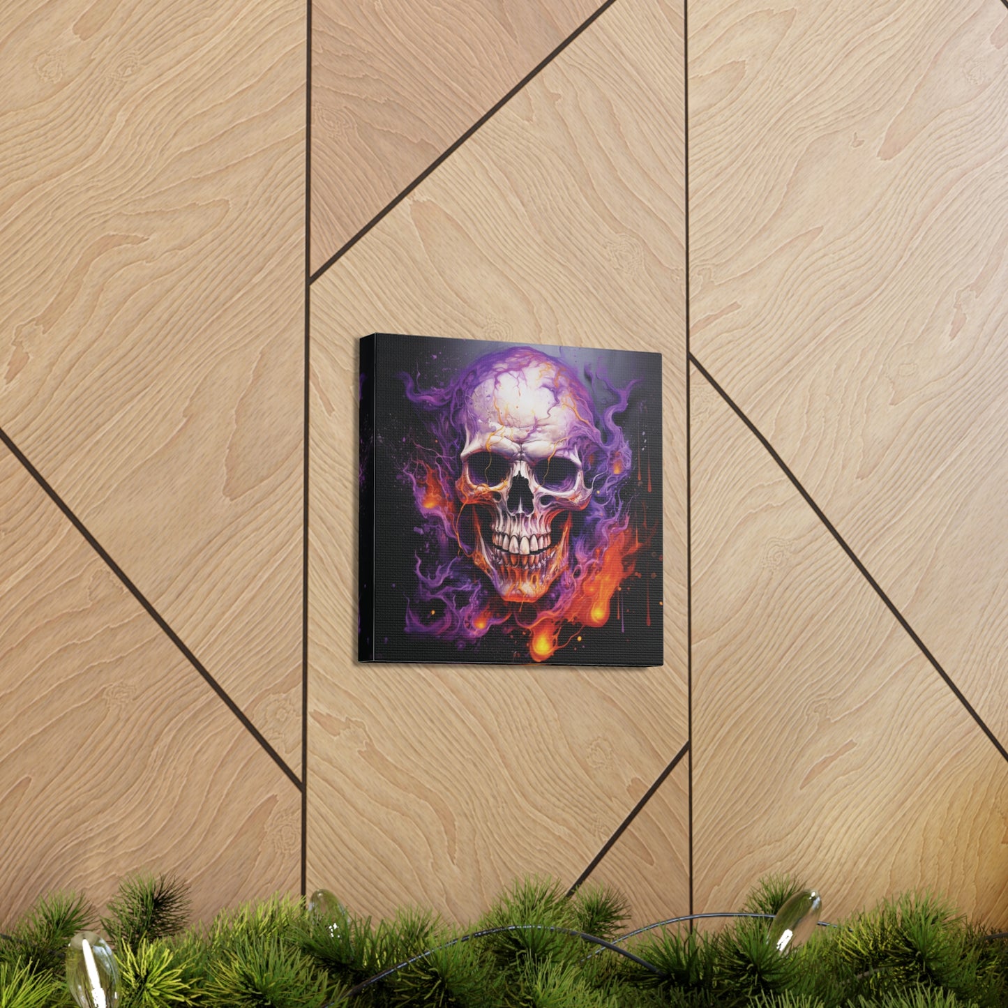 Canvas Gallery Wraps Skull Flames 2