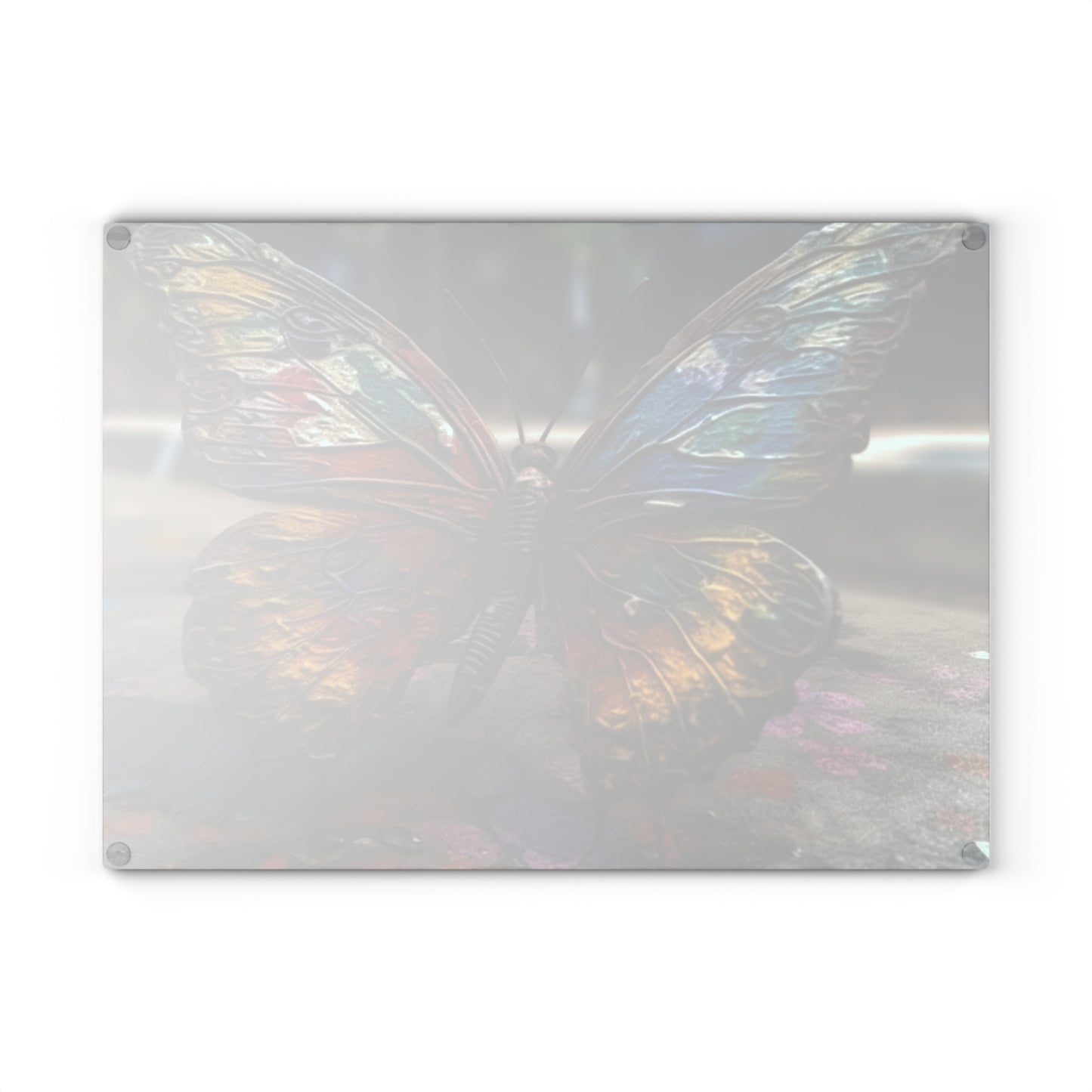 Glass Cutting Board Liquid Street Butterfly 3