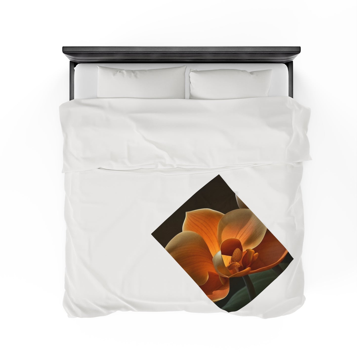 Velveteen Plush Blanket Orange Orchid 4