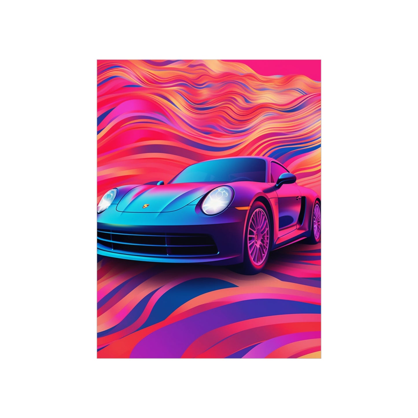 Premium Matte Vertical Posters Porsche Water Fusion 3