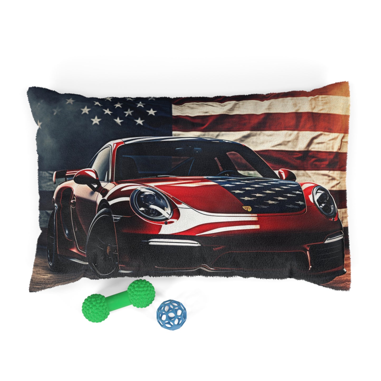 Pet Bed American Flag Background Porsche 2