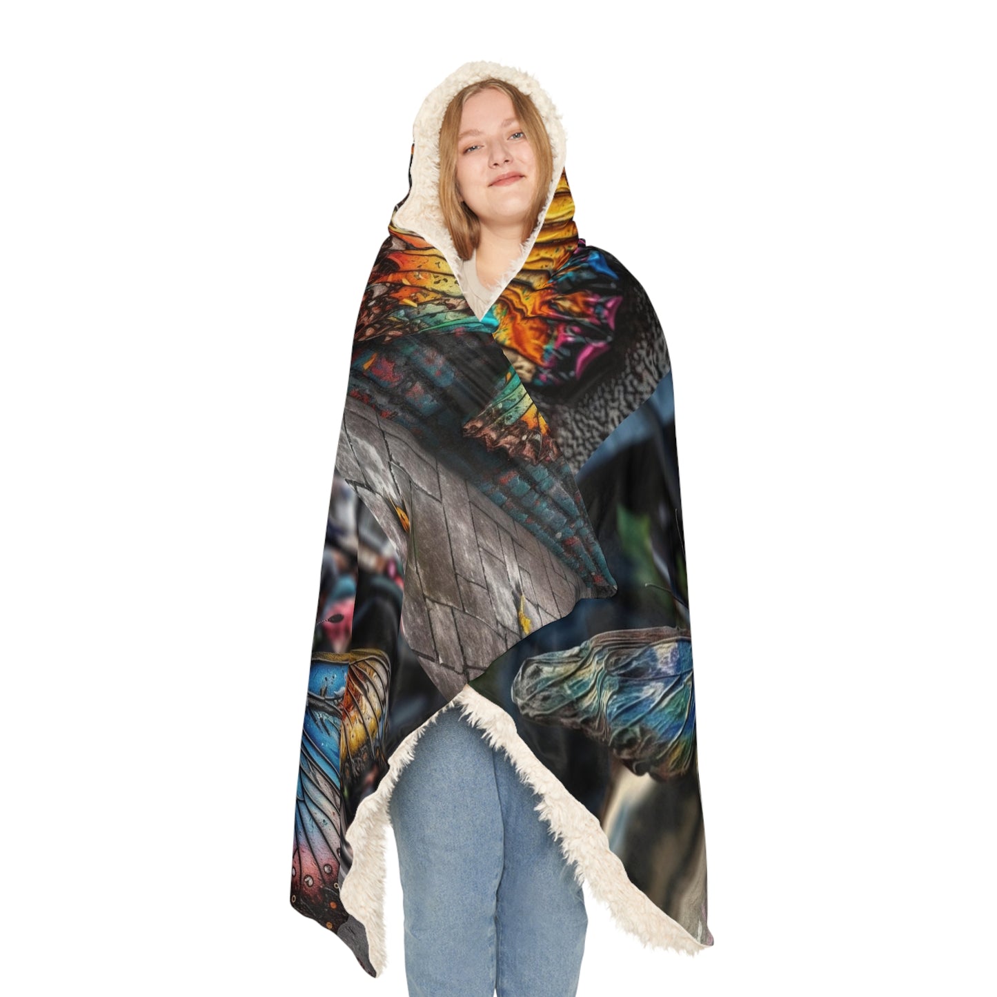 Snuggle Hooded Blanket Liquid Street Butterfly 5