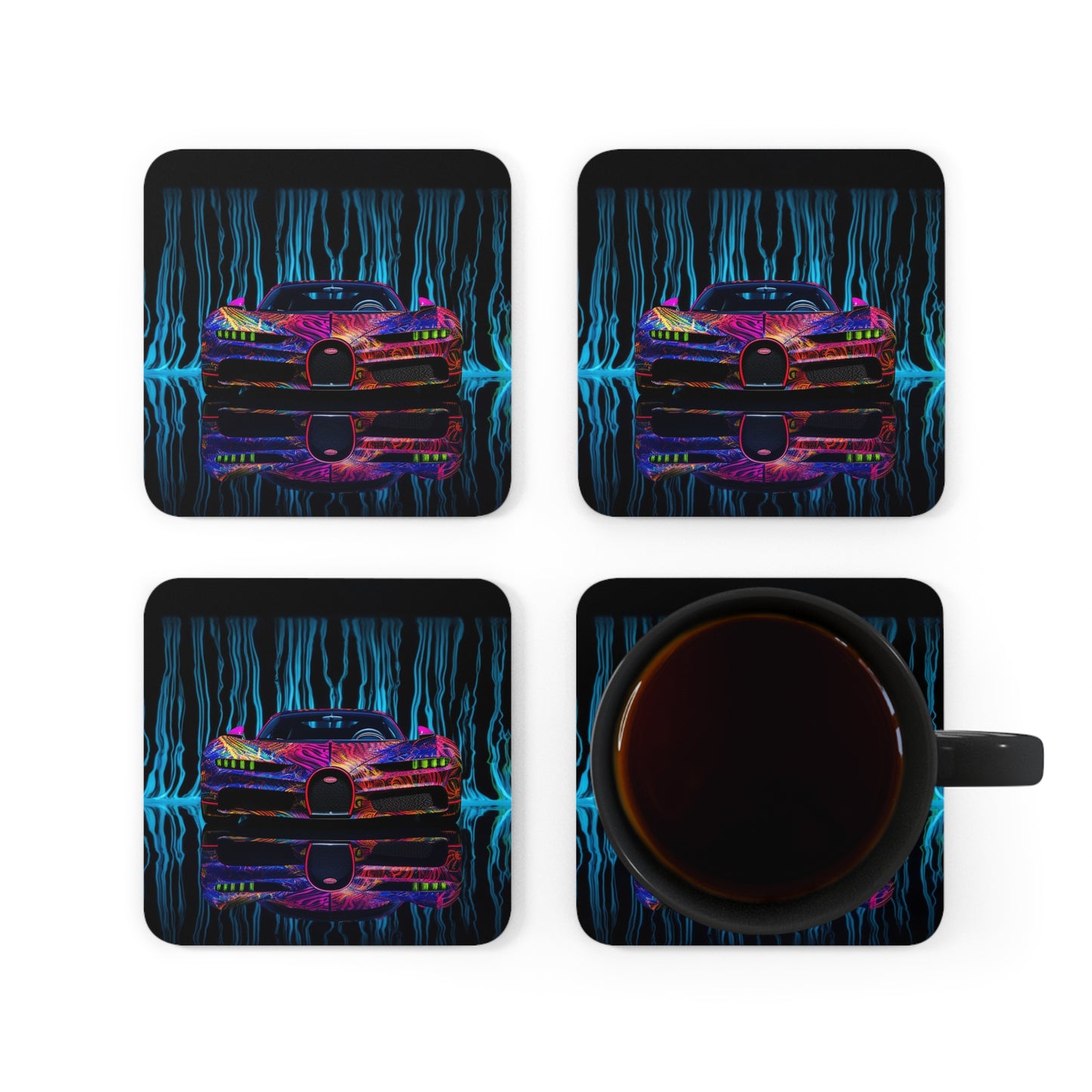 Corkwood Coaster Set Bugatti Water 3