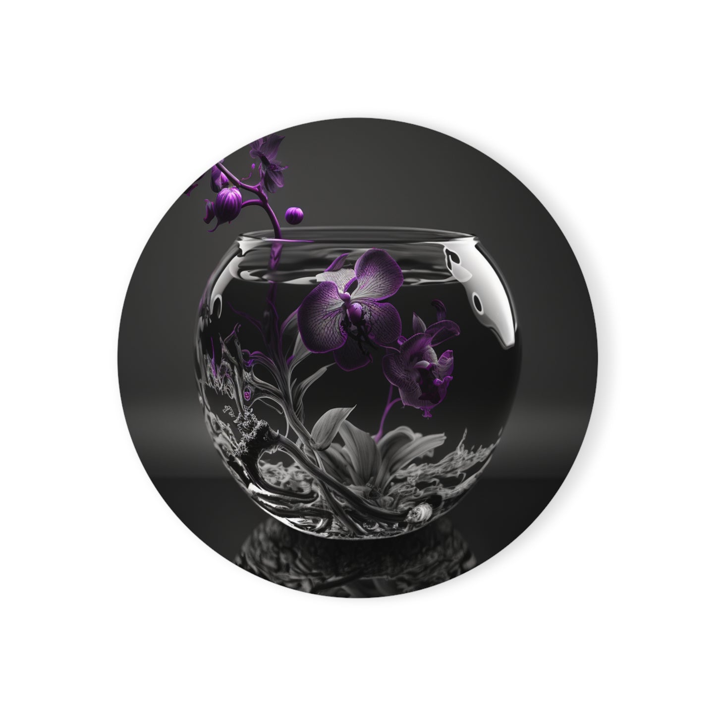 Cork Back Coaster Purple Orchid Glass vase 3
