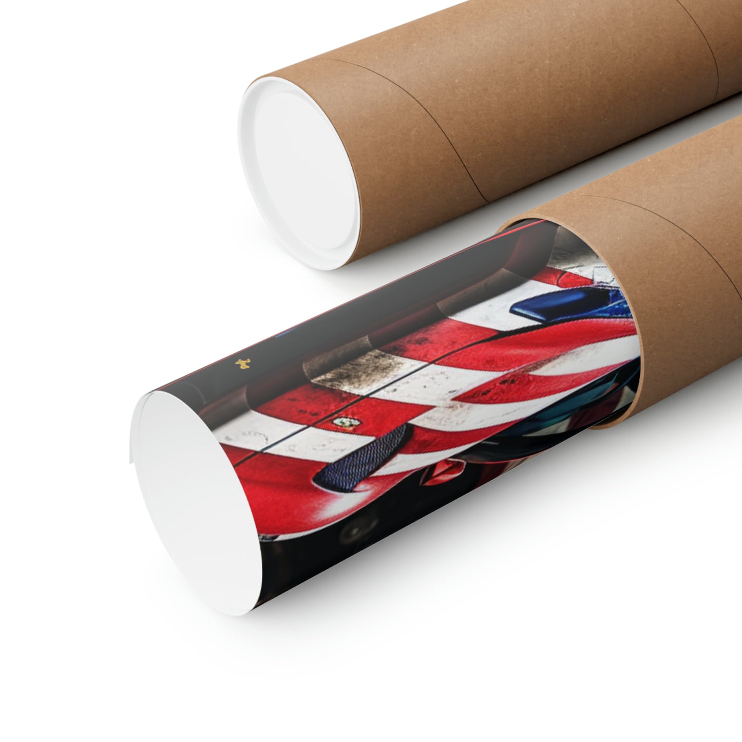 Premium Matte Vertical Posters American Flag Farrari 2