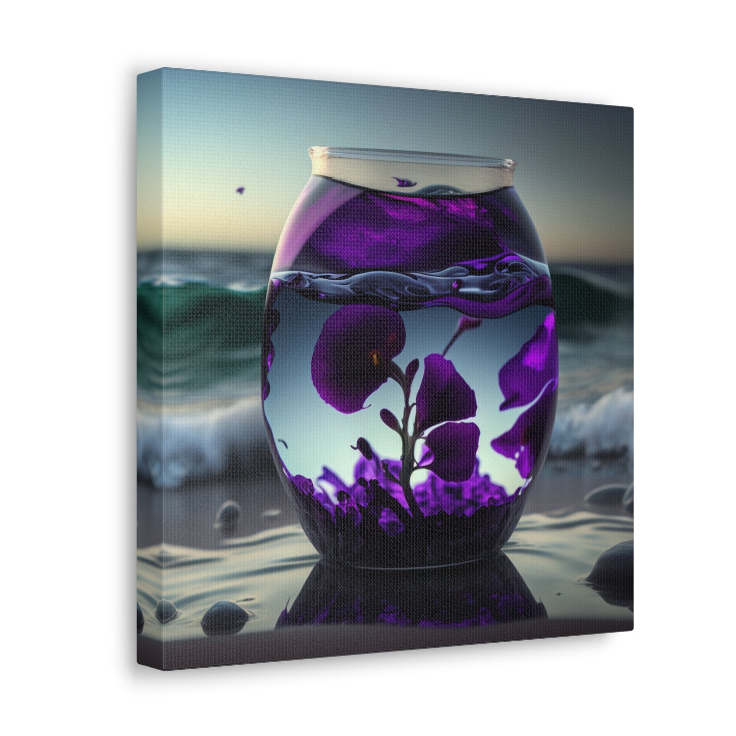 Canvas Gallery Wraps Purple Sweet pea in a vase 4