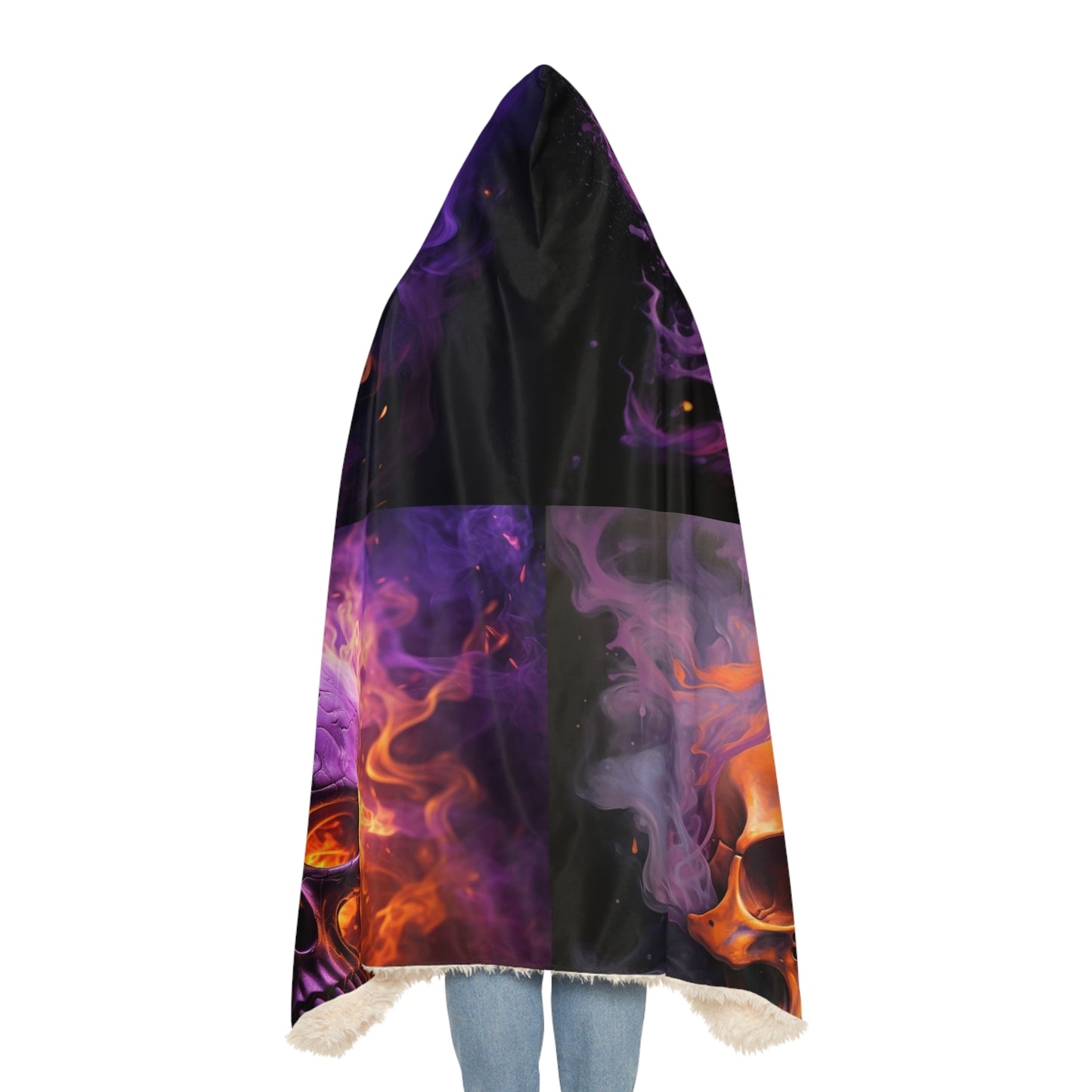 Snuggle Hooded Blanket Skull Flames 5