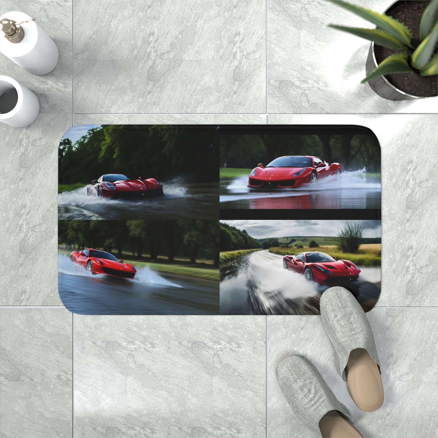 Memory Foam Bath Mat Water Ferrari Splash 5