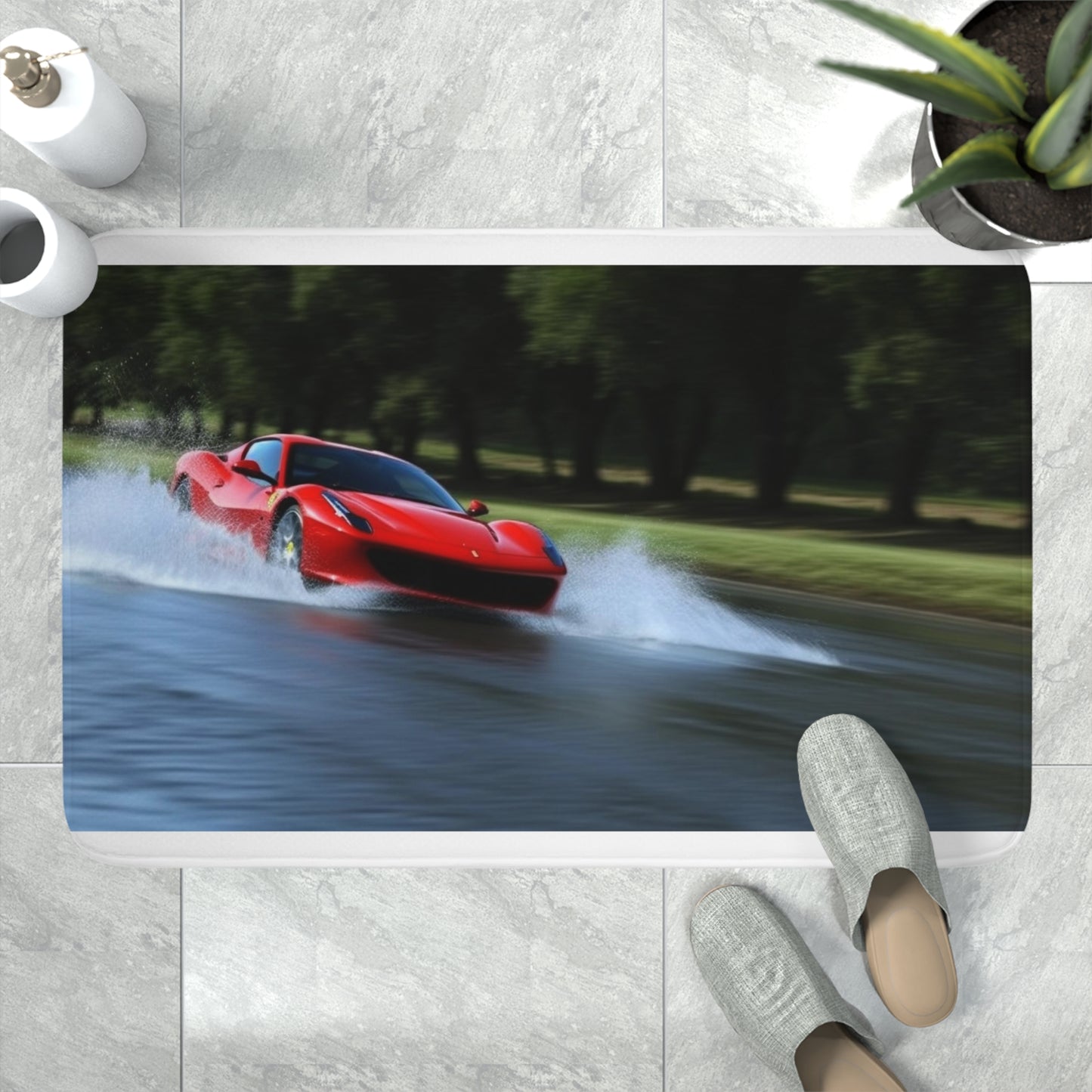 Memory Foam Bath Mat Water Ferrari Splash 3