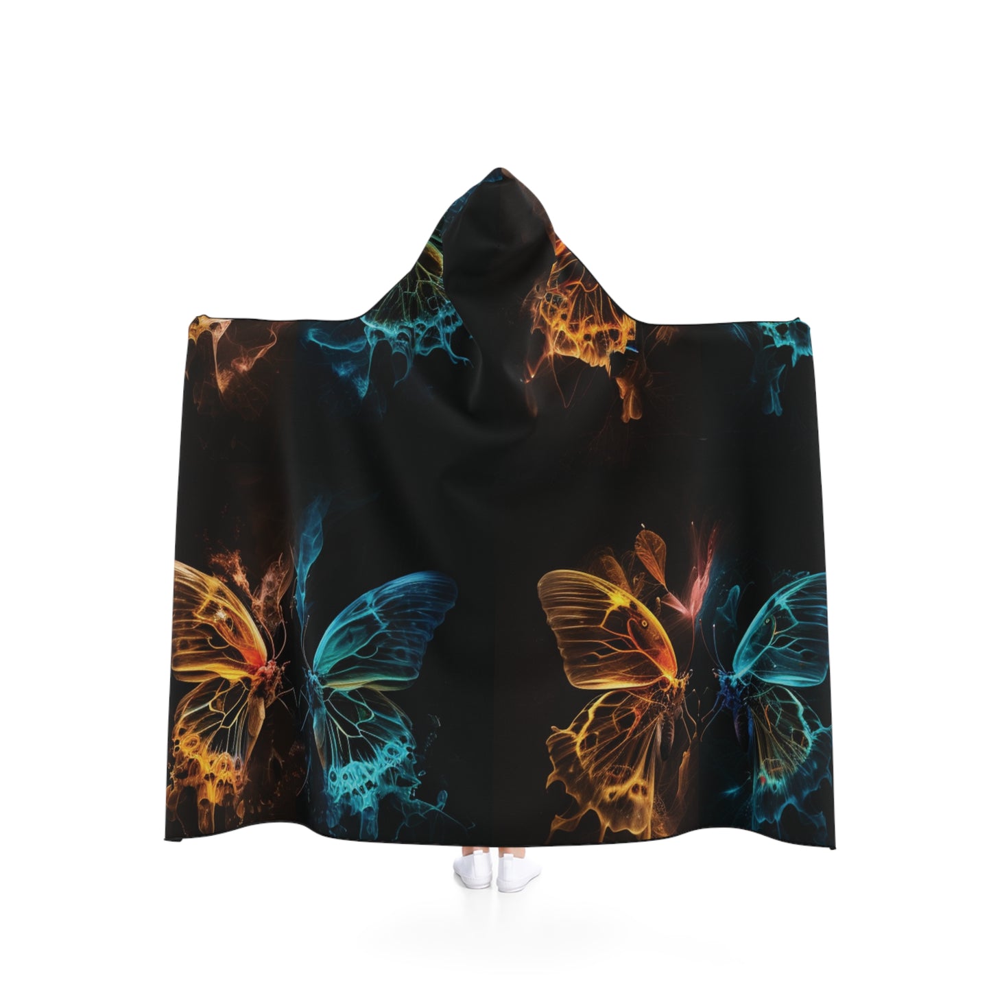 Hooded Blanket Kiss Neon Butterfly 5