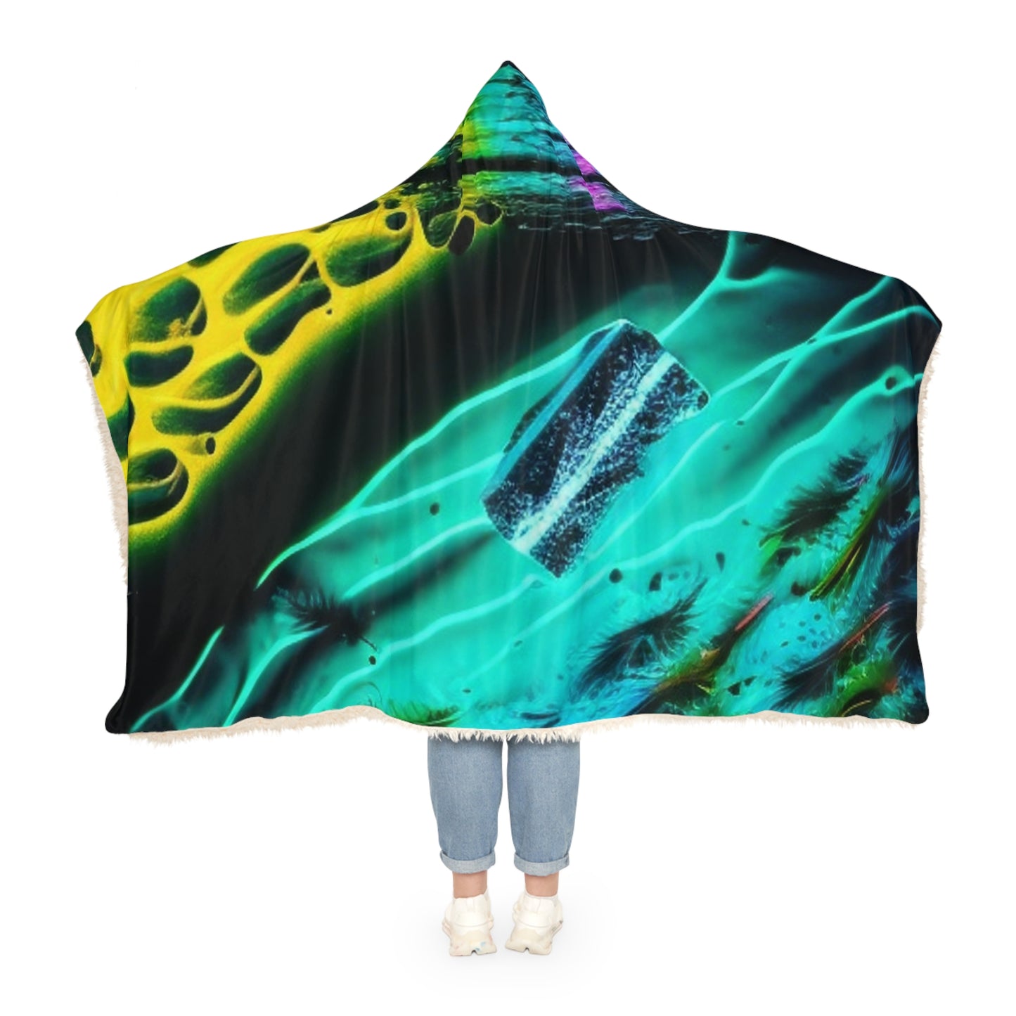 Snuggle Hooded Blanket Florescent Glow 2