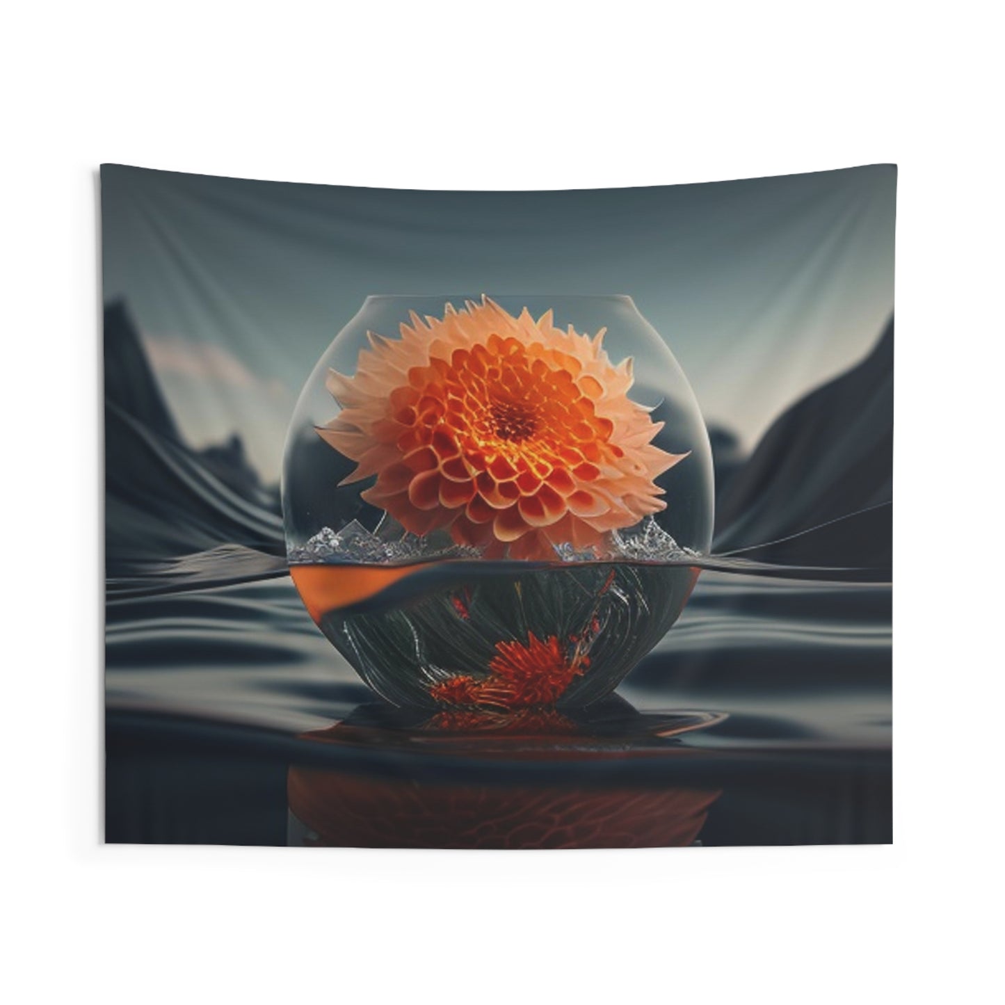 Indoor Wall Tapestries Dahlia Orange 3