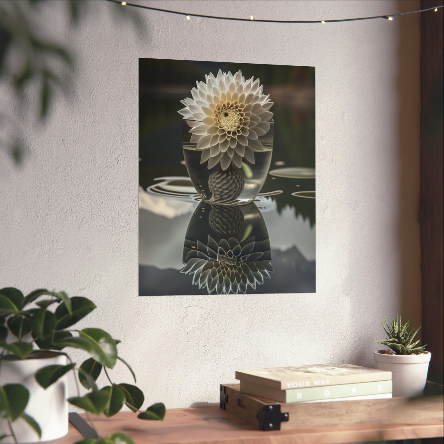 Premium Matte Vertical Posters White Dahlia 3