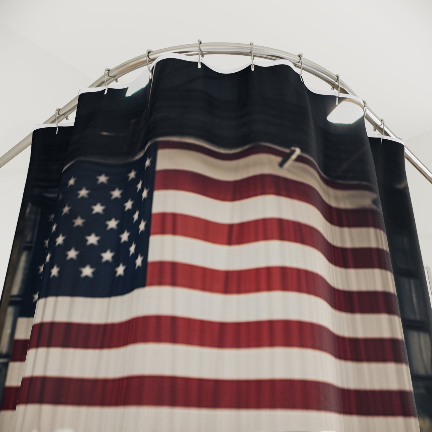 Polyester Shower Curtain American Flag Farrari 1