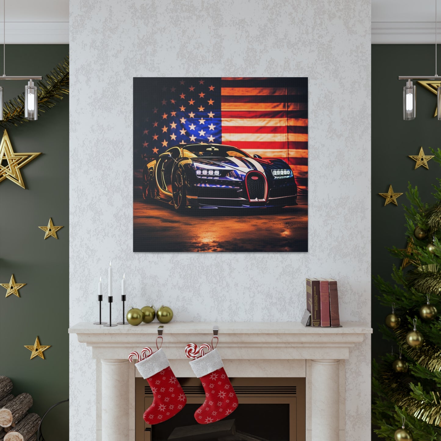 Canvas Gallery Wraps Macro Bugatti American Flag 4