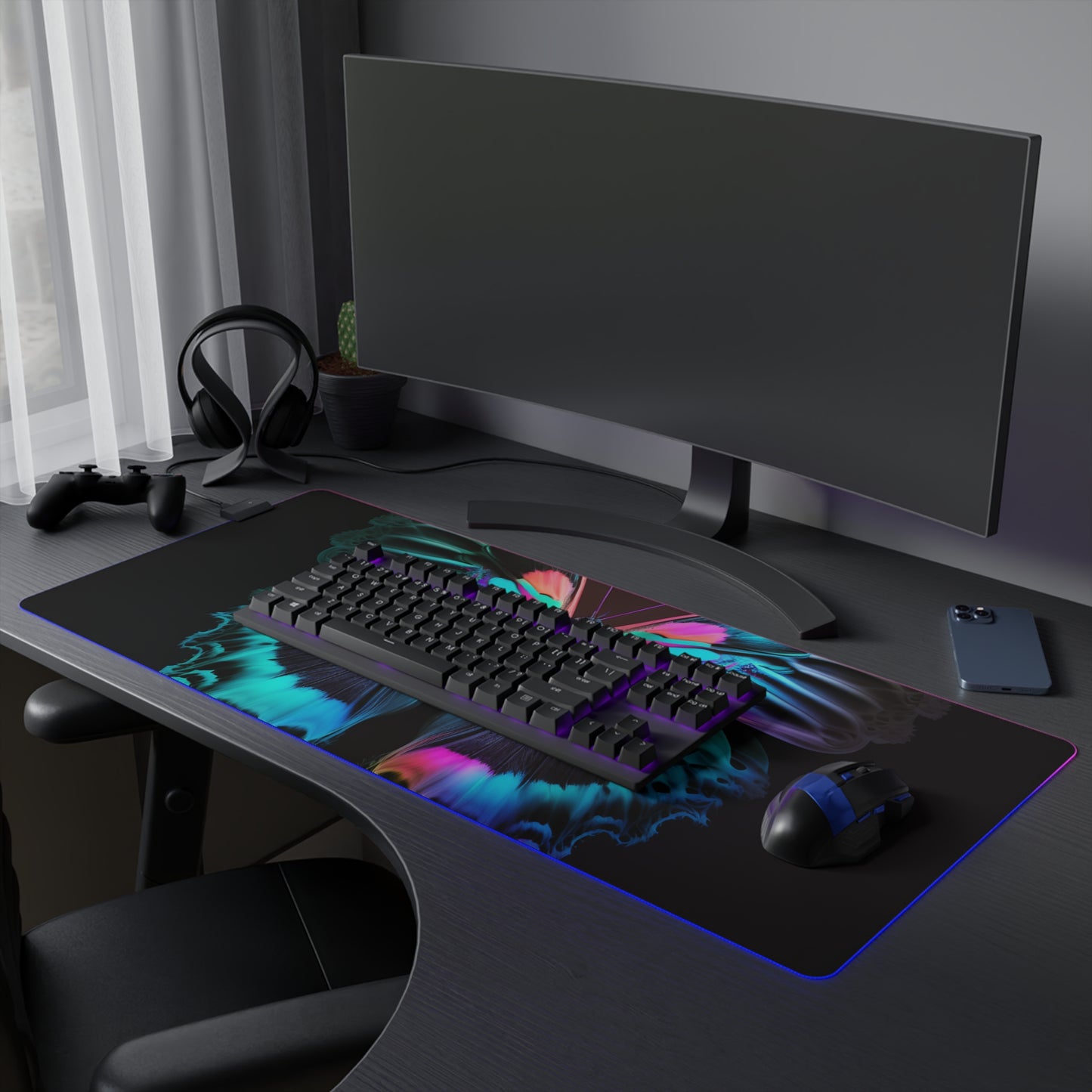 LED Gaming Mouse Pad Raw Florescent Glow 1