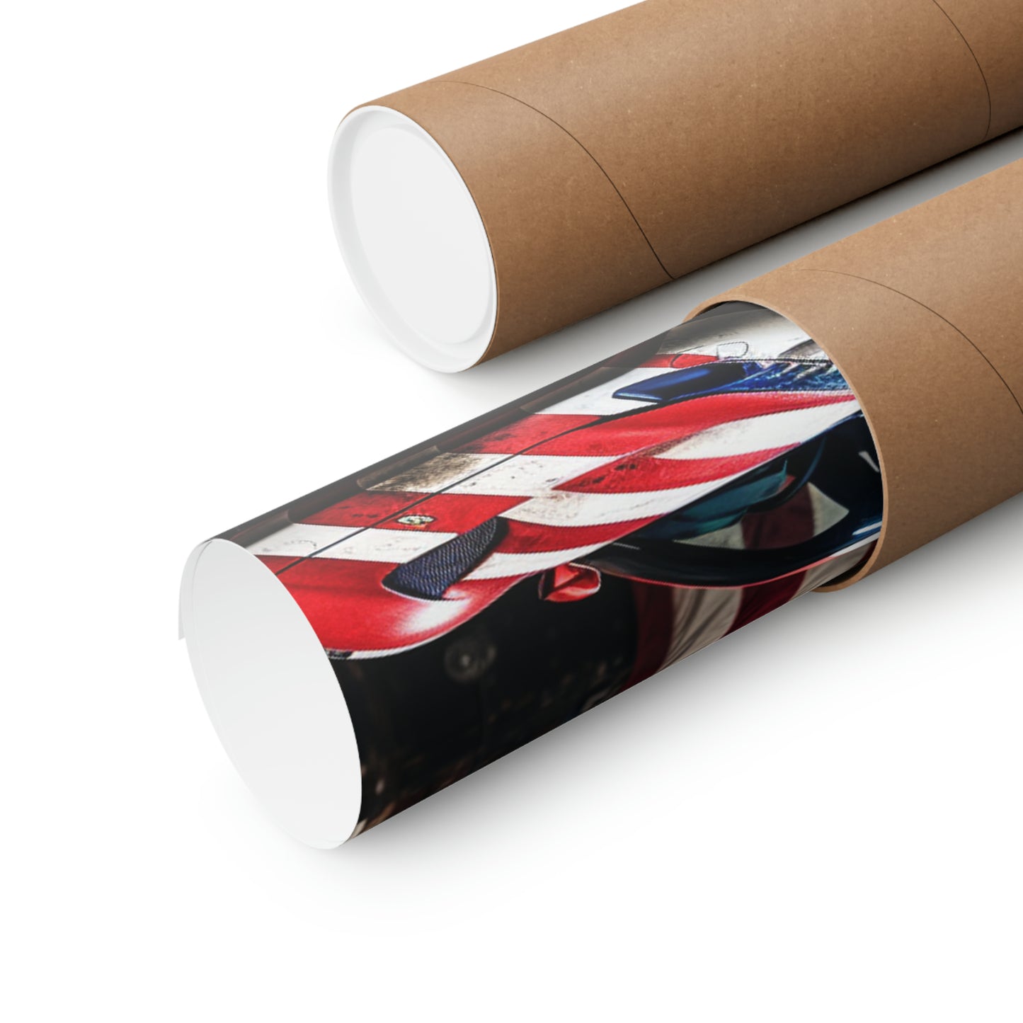 Premium Matte Vertical Posters American Flag Farrari 2