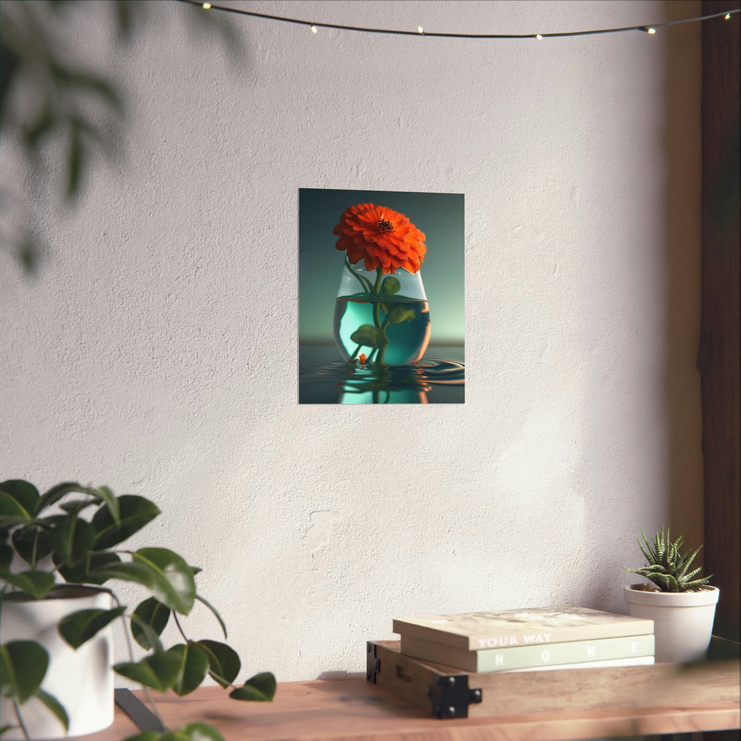 Premium Matte Vertical Posters Orange Zinnia 1