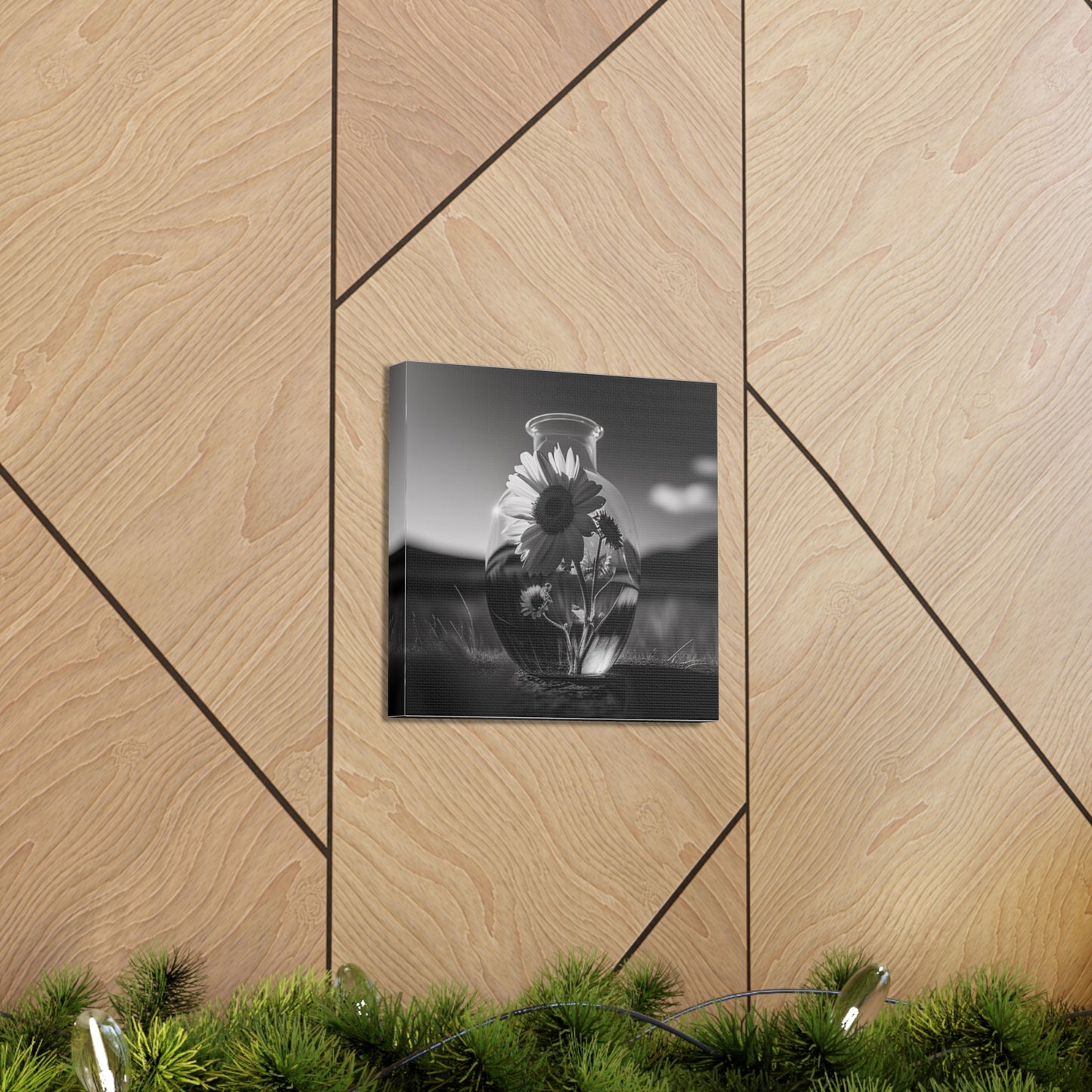 Canvas Gallery Wraps Yellw Sunflower in a vase 4
