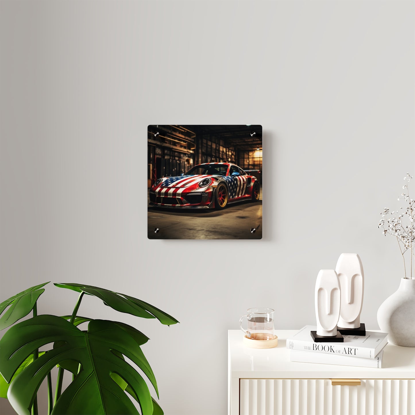 Acrylic Wall Art Panels American Flag Porsche 4