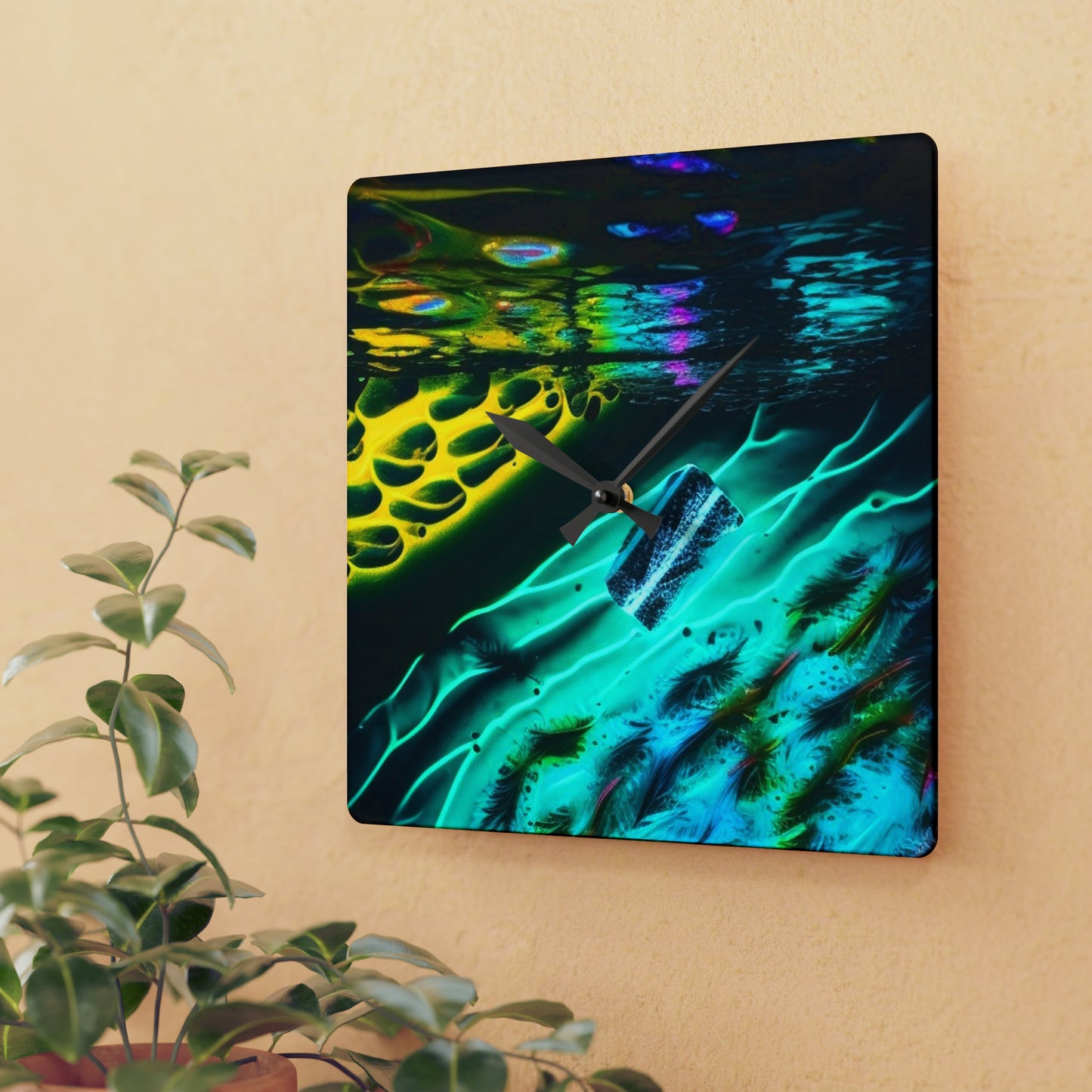 Acrylic Wall Clock Florescent Glow 2