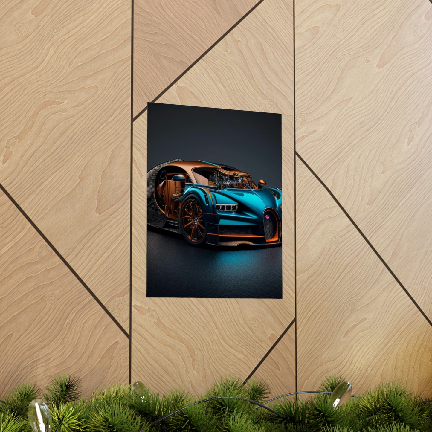 Premium Matte Vertical Posters Bugatti Blue 4