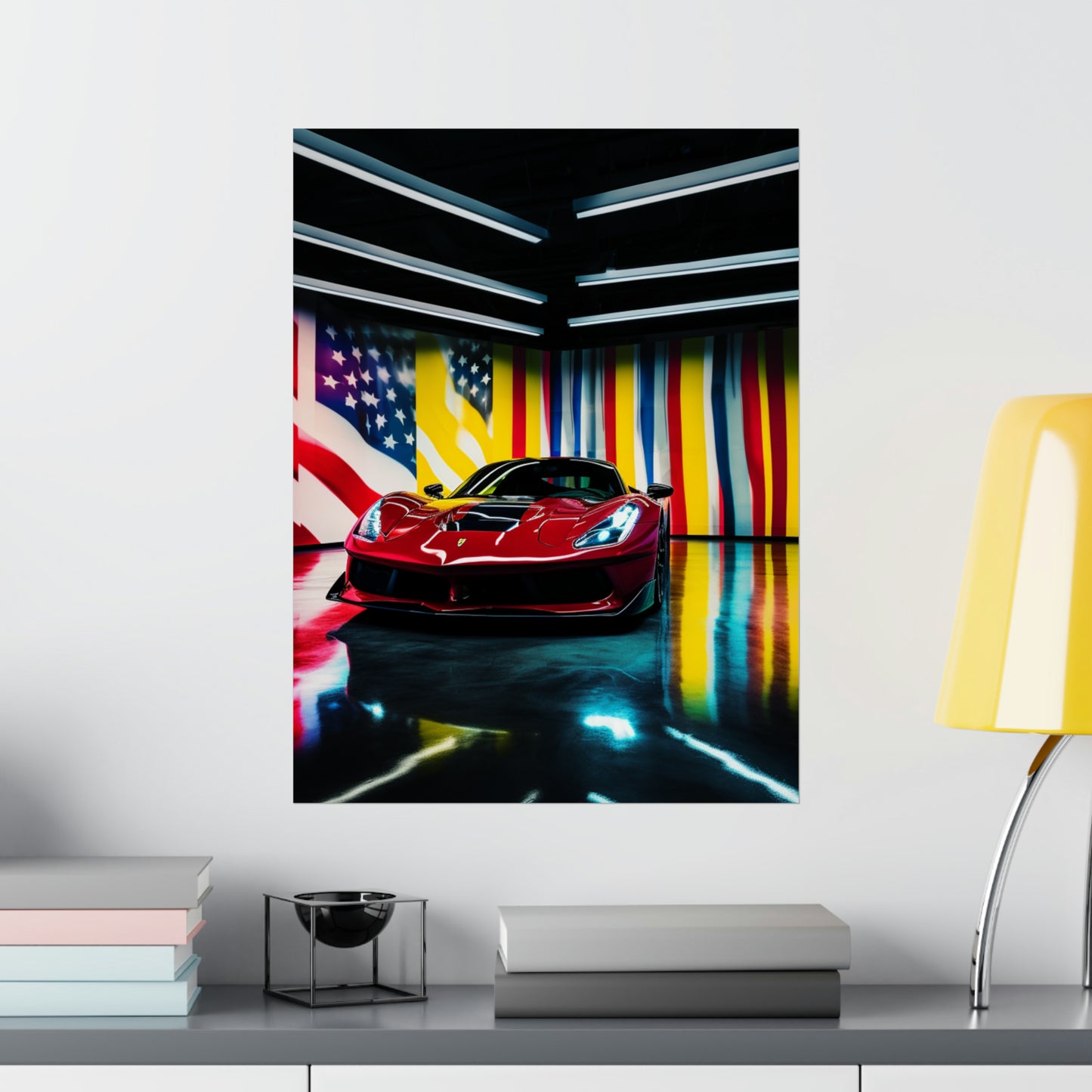 Premium Matte Vertical Posters Macro Flag Ferrari 2