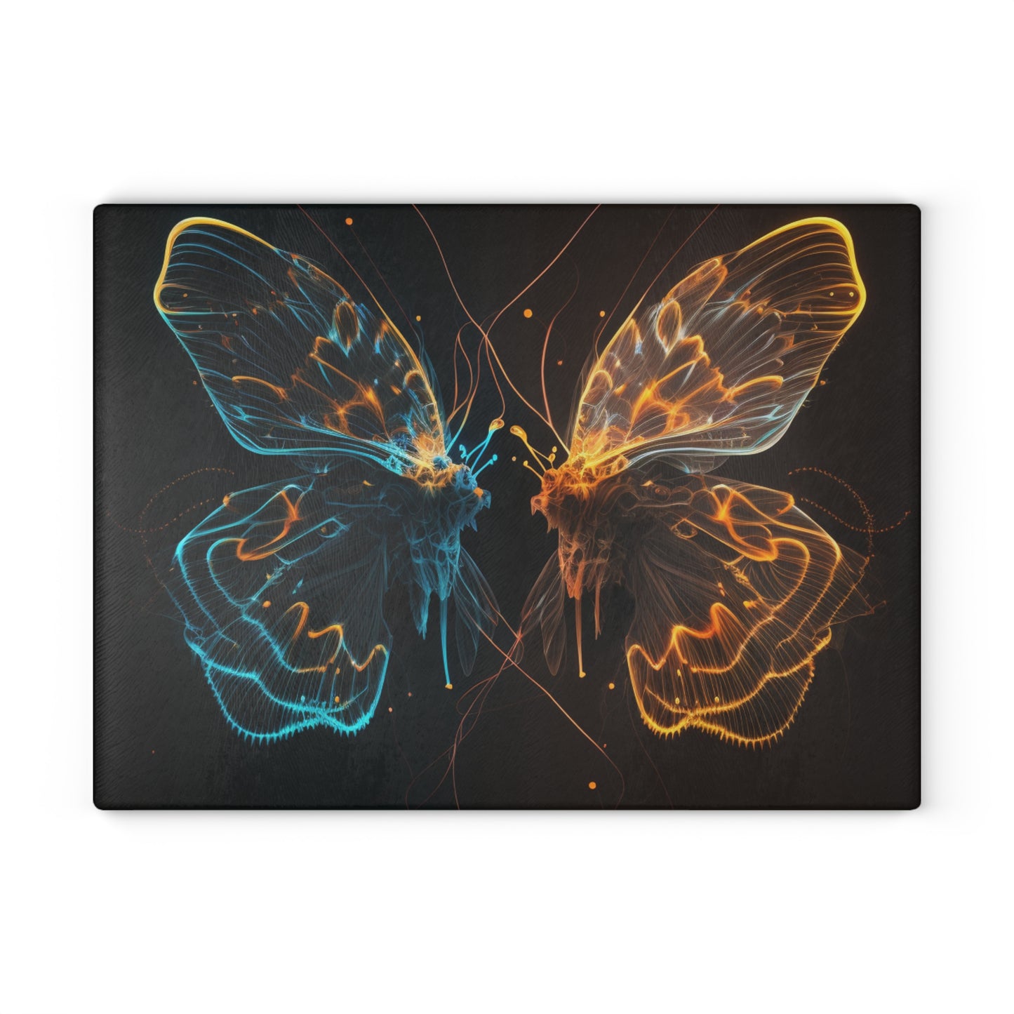 Glass Cutting Board Neon Glo Butterfly 1