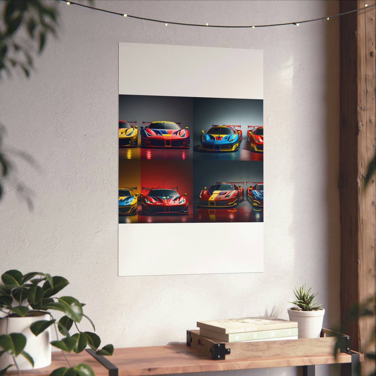 Premium Matte Vertical Posters Ferrari Red Blue 5