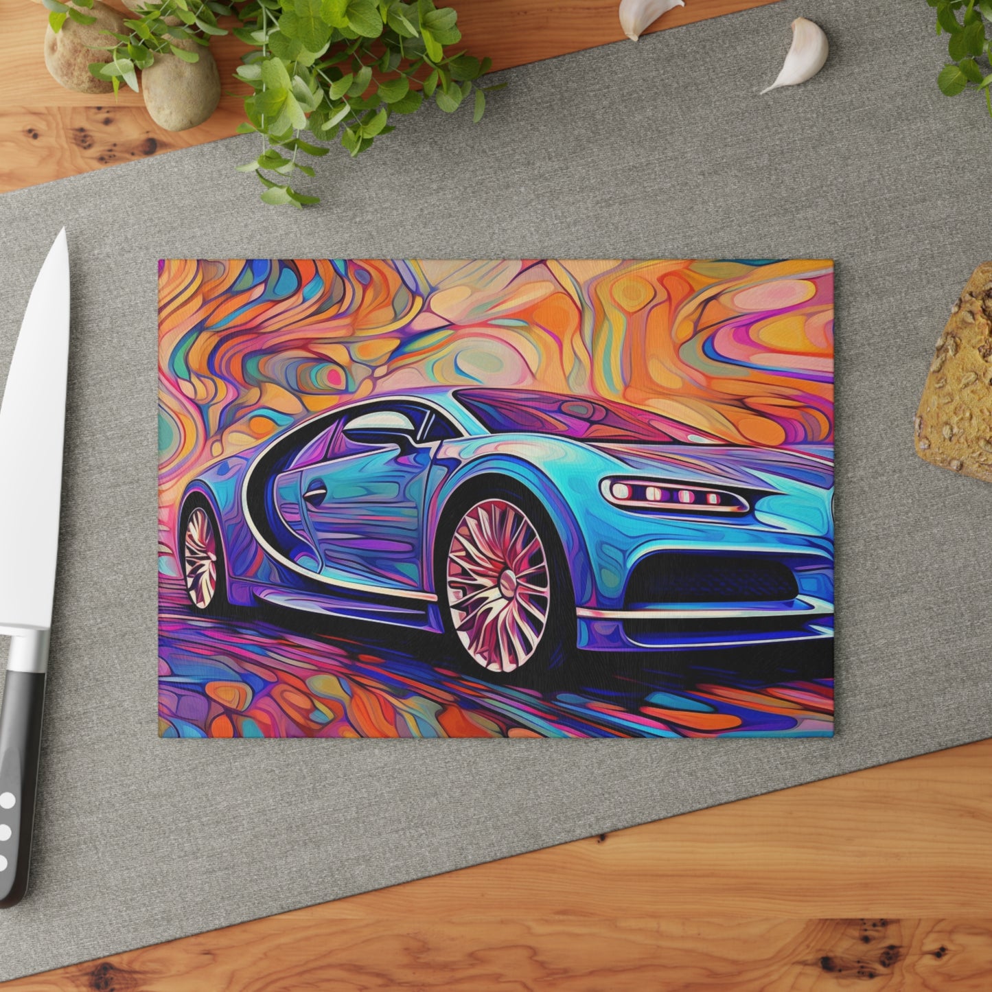 Glass Cutting Board Bugatti Abstract Concept 3