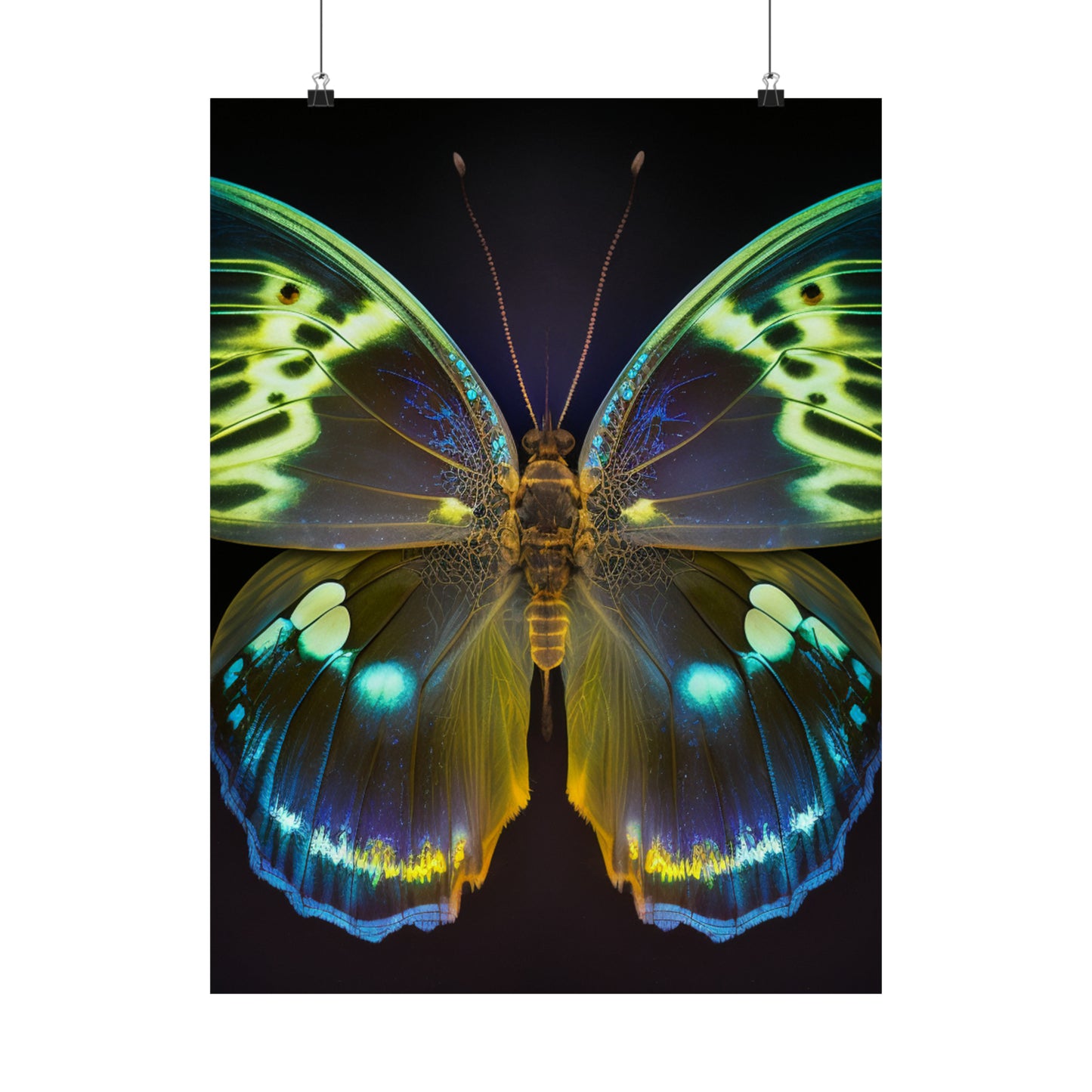 Premium Matte Vertical Posters Neon Hue Butterfly 1