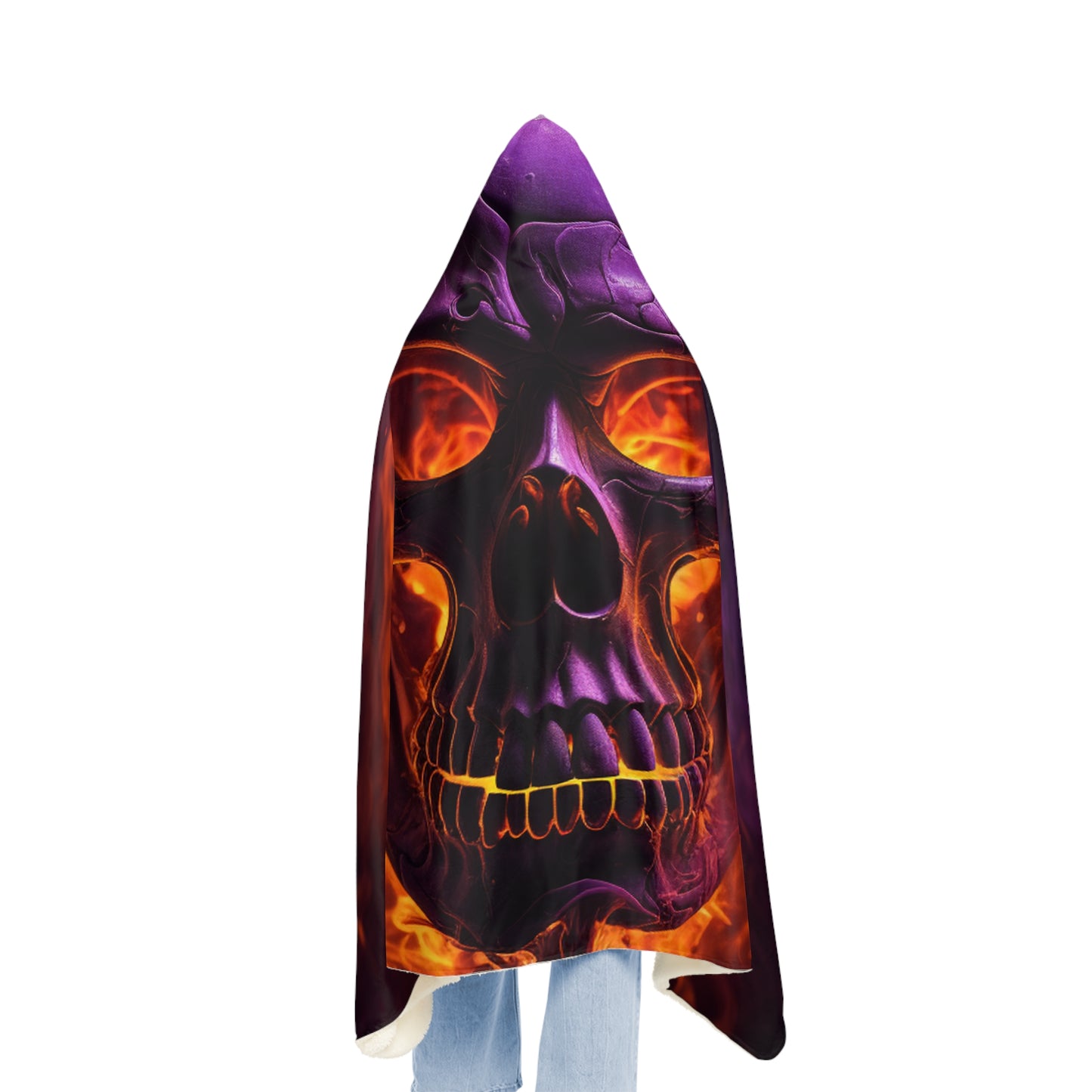Snuggle Hooded Blanket Skull Flames 3