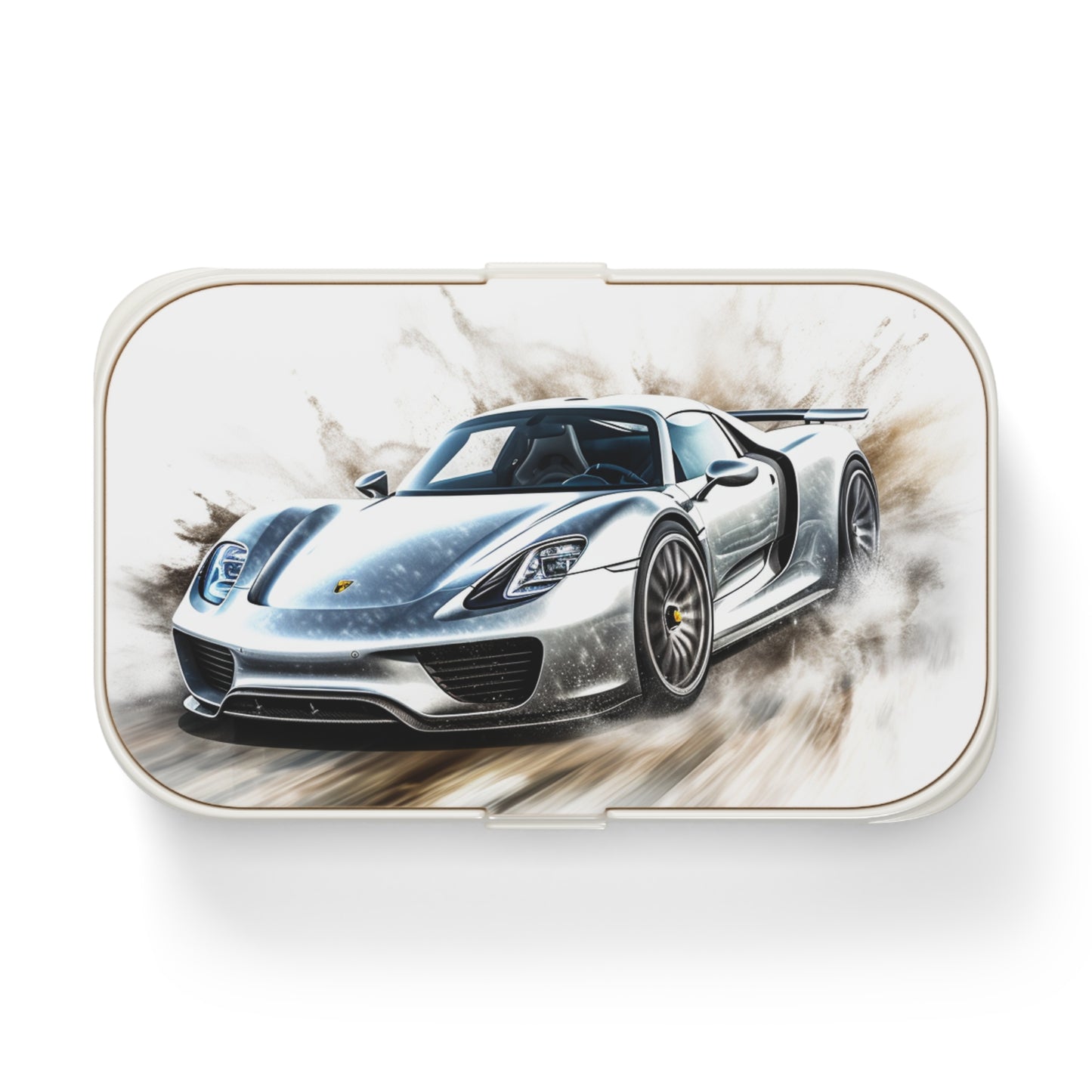 Bento Lunch Box 918 Spyder white background driving fast with water splashing 2