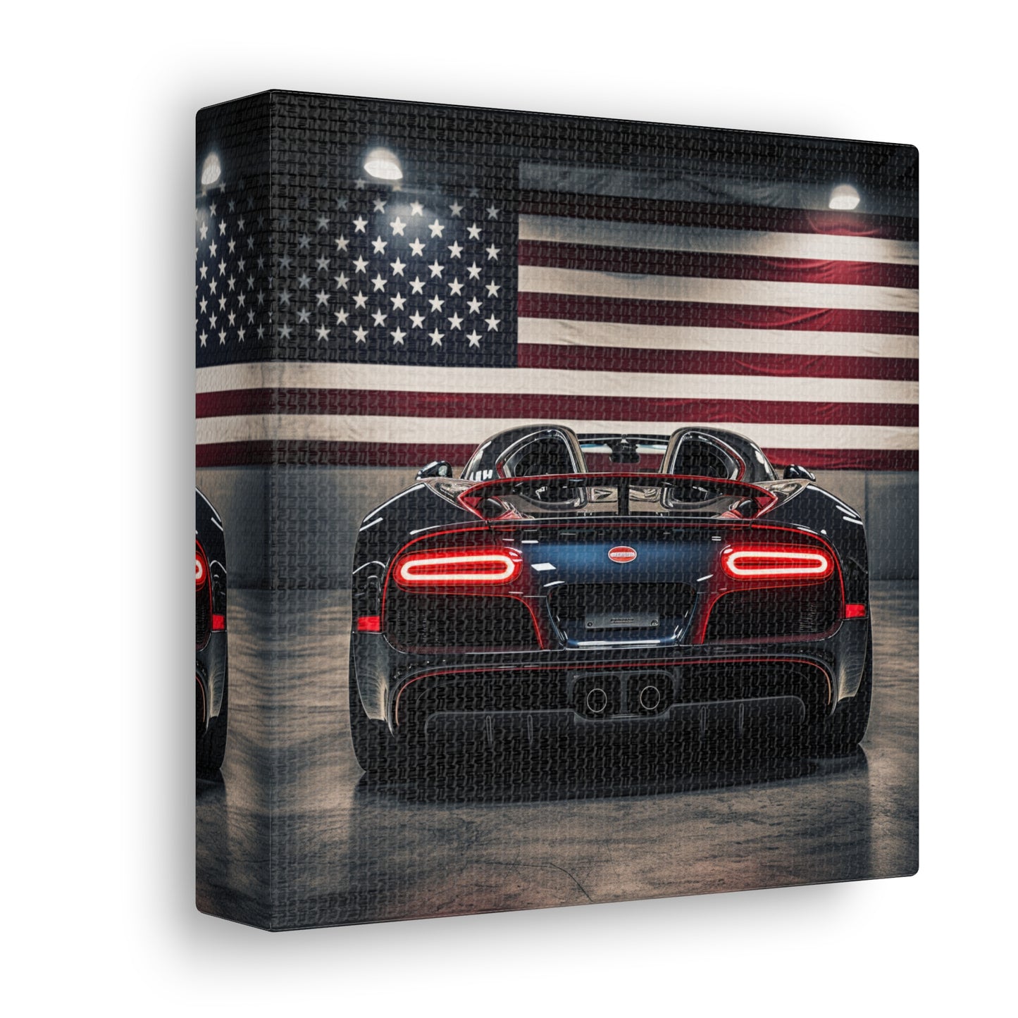 Canvas Gallery Wraps American Flag Background Bugatti 4