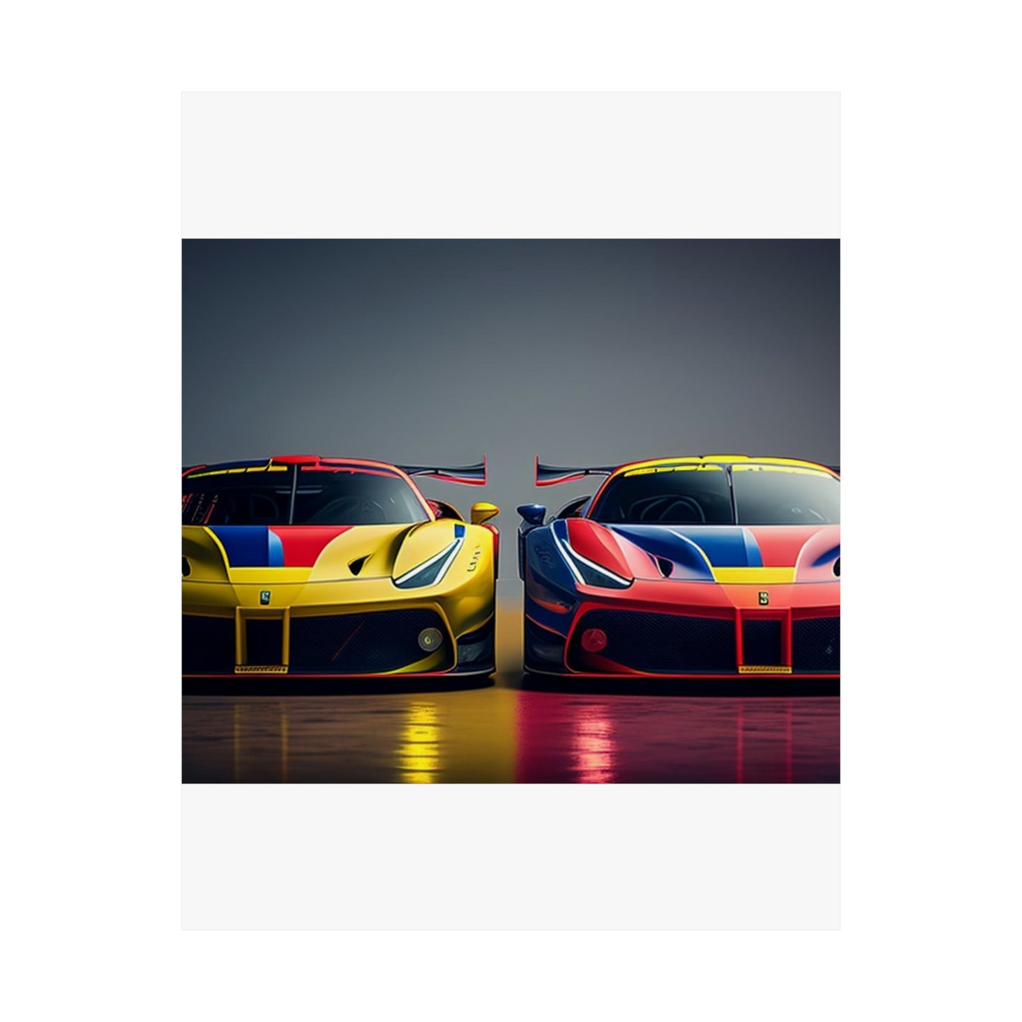 Premium Matte Vertical Posters Ferrari Red Blue 1