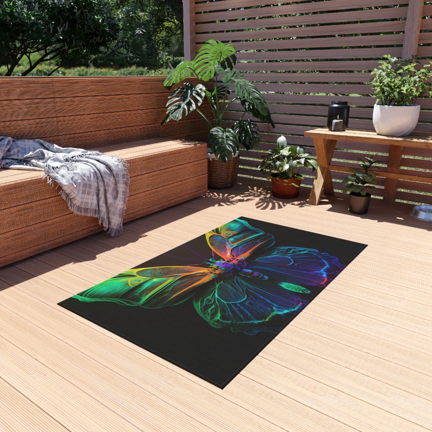 Outdoor Rug  Raw Hyper Color Butterfly 3