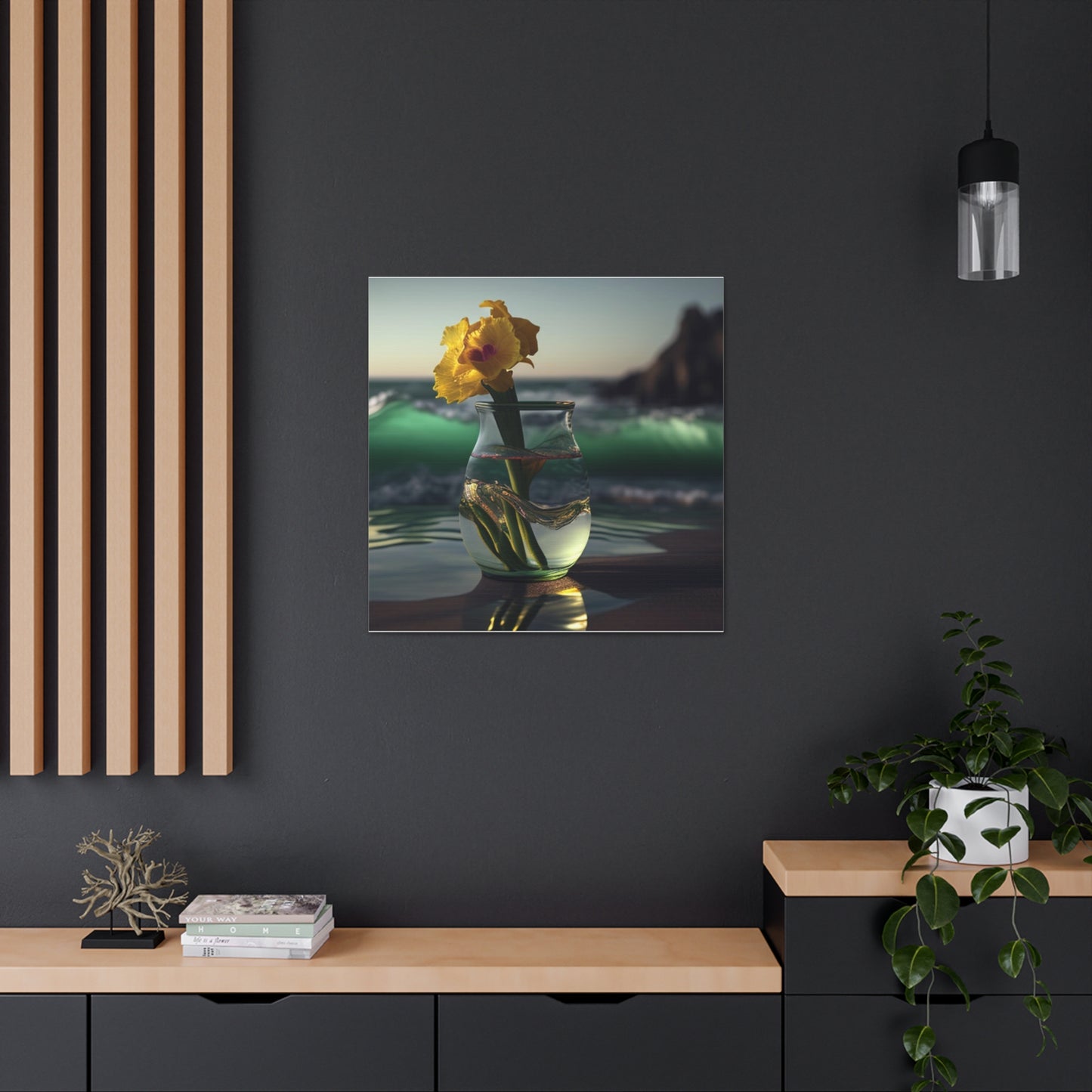 Canvas Gallery Wraps Yellow Gladiolus glass 1