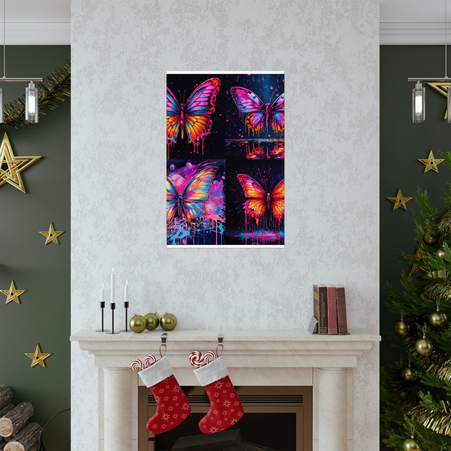 Premium Matte Vertical Posters Pink Butterfly Flair 5