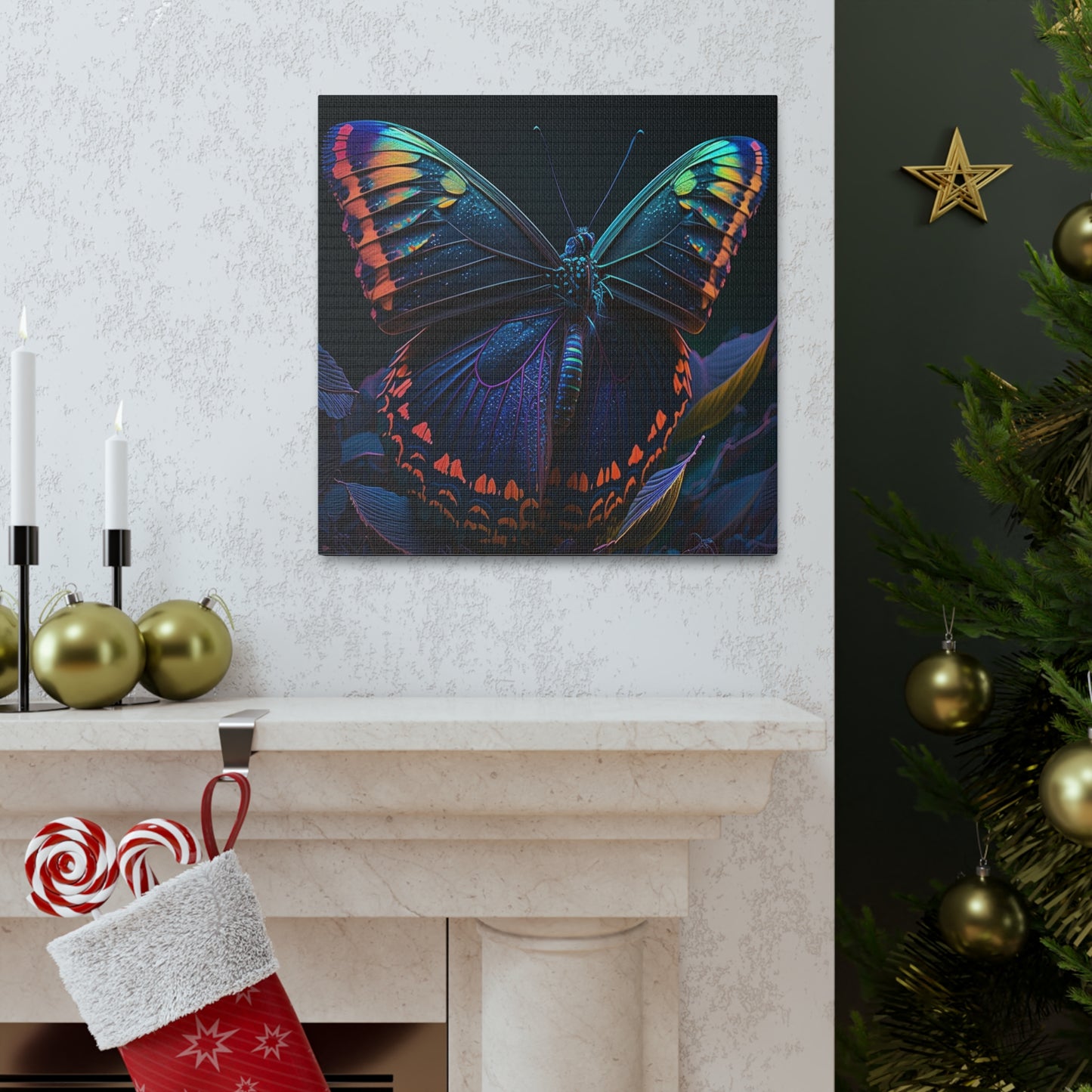 Canvas Gallery Wraps Hue Neon Butterfly 3