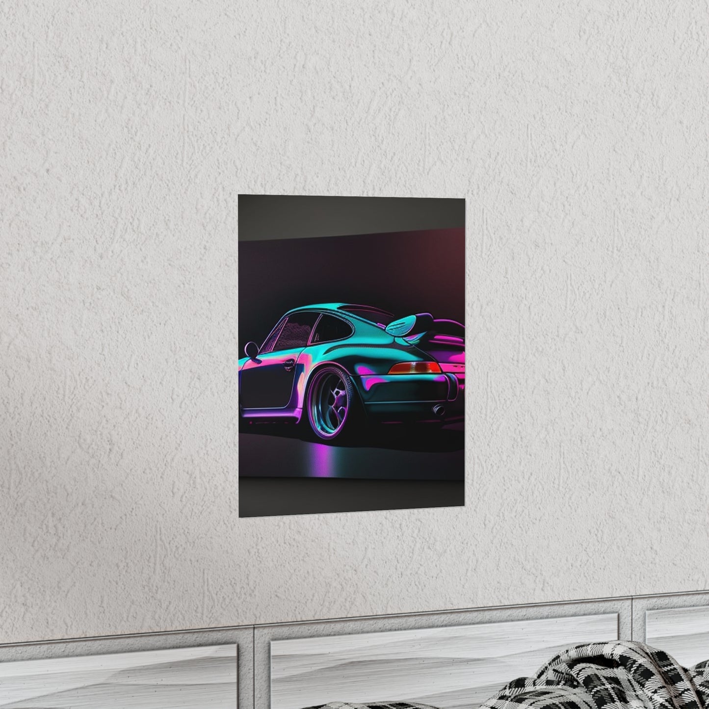 Premium Matte Vertical Posters Porsche Purple 1