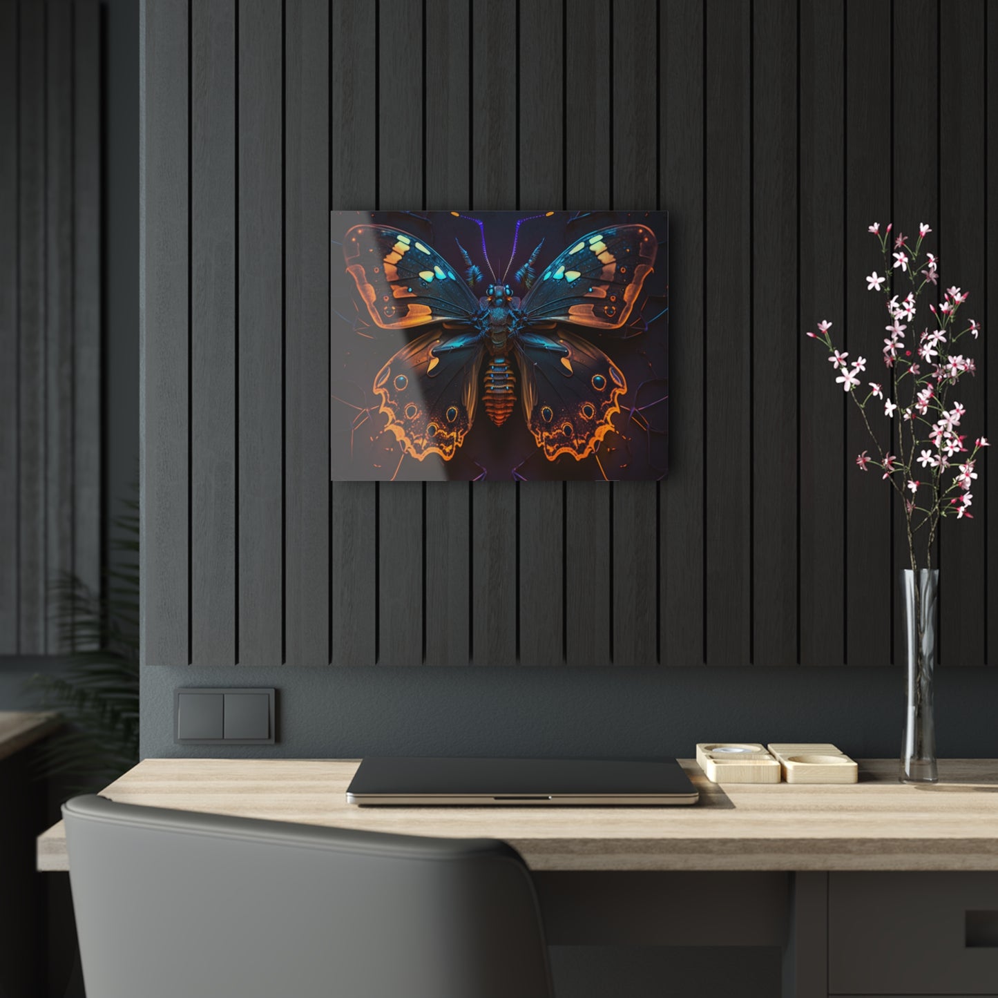 Acrylic Prints Neon Hue Butterfly 2