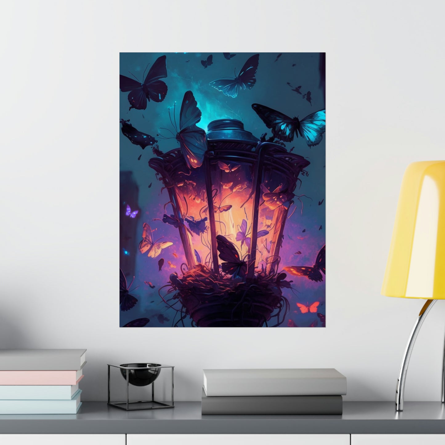 Premium Matte Vertical Posters Street Light Butterfly 3