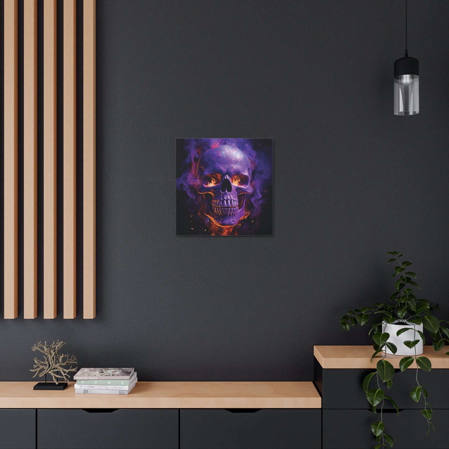 Canvas Gallery Wraps Skull Flames 1