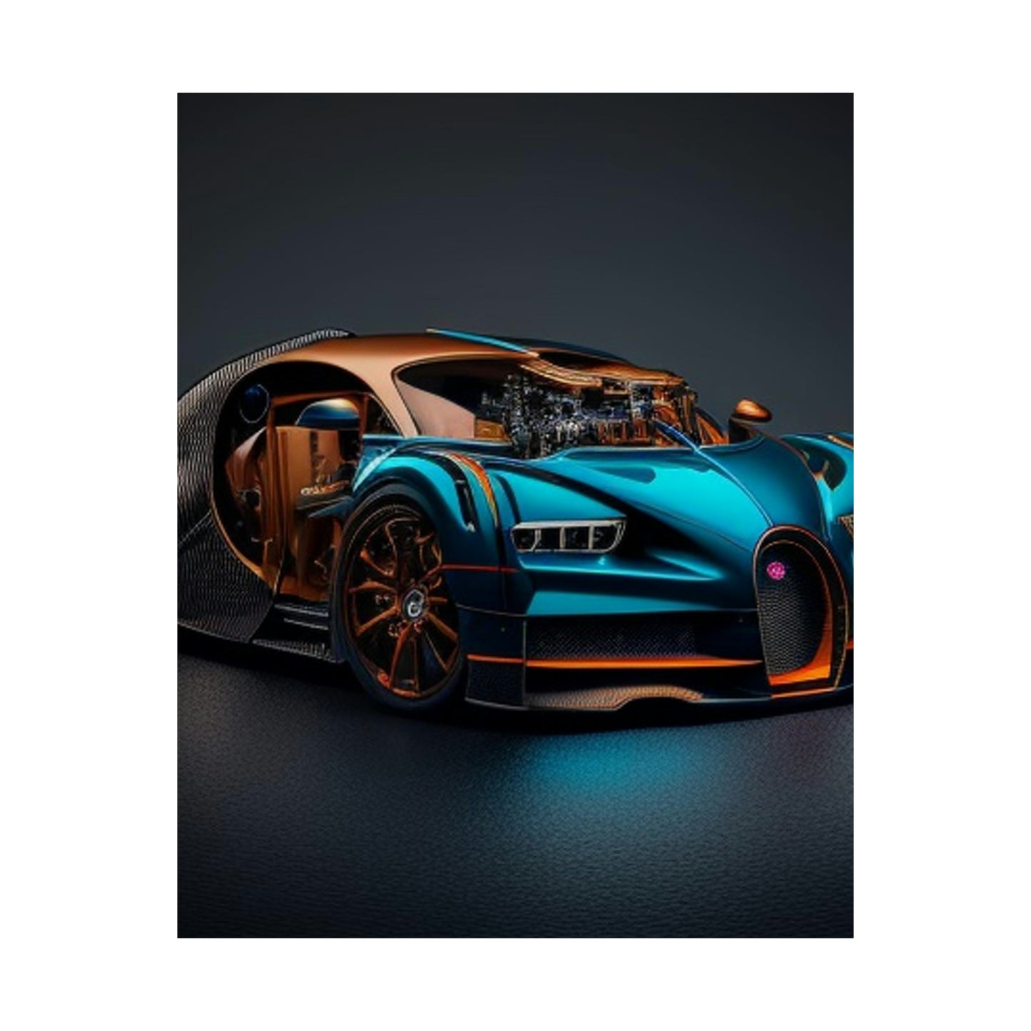 Premium Matte Vertical Posters Bugatti Blue 4