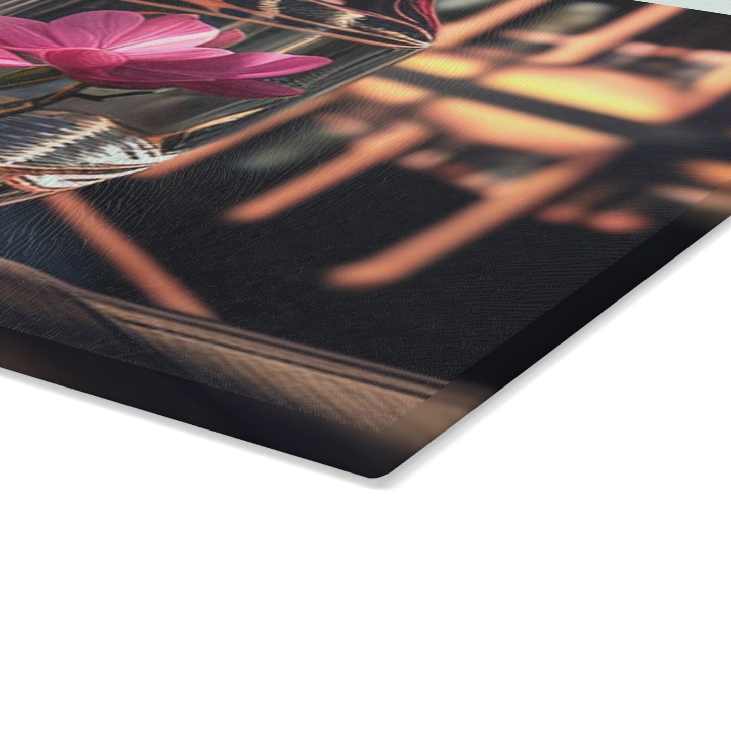 Glass Cutting Board Magnolia in a Glass vase 3