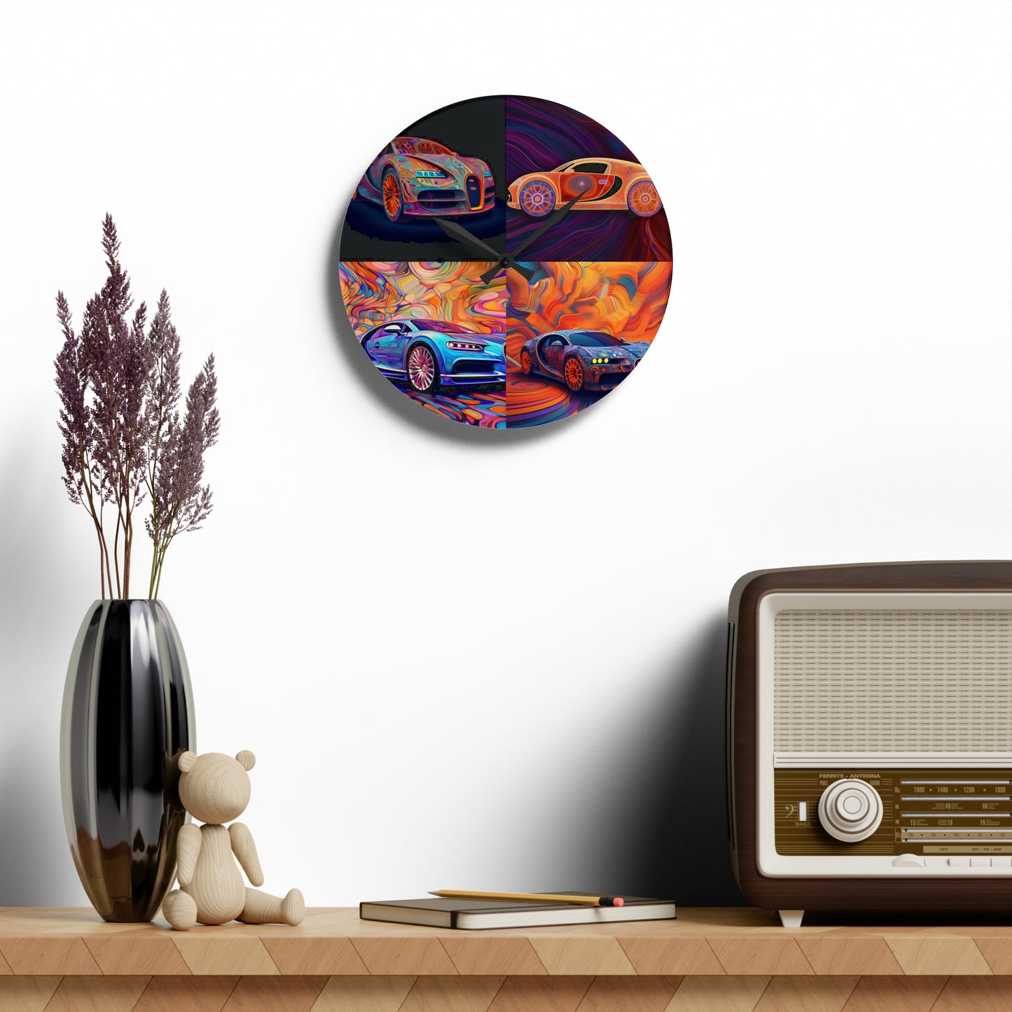 Acrylic Wall Clock Bugatti Abstract Concept 5