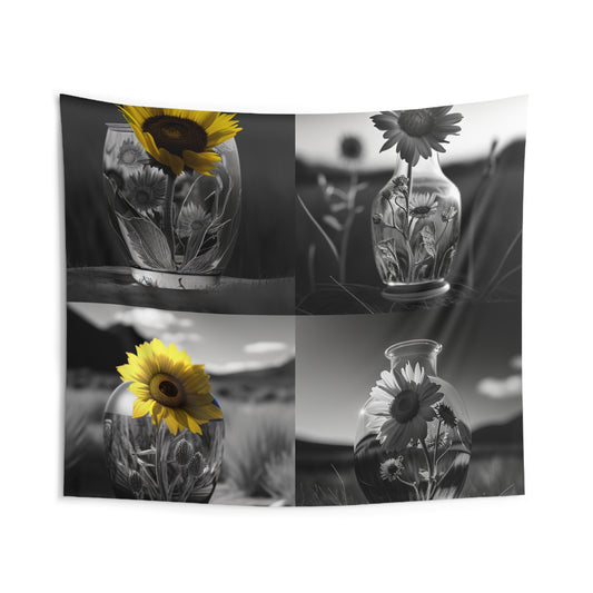 Indoor Wall Tapestries Yellw Sunflower in a vase 5