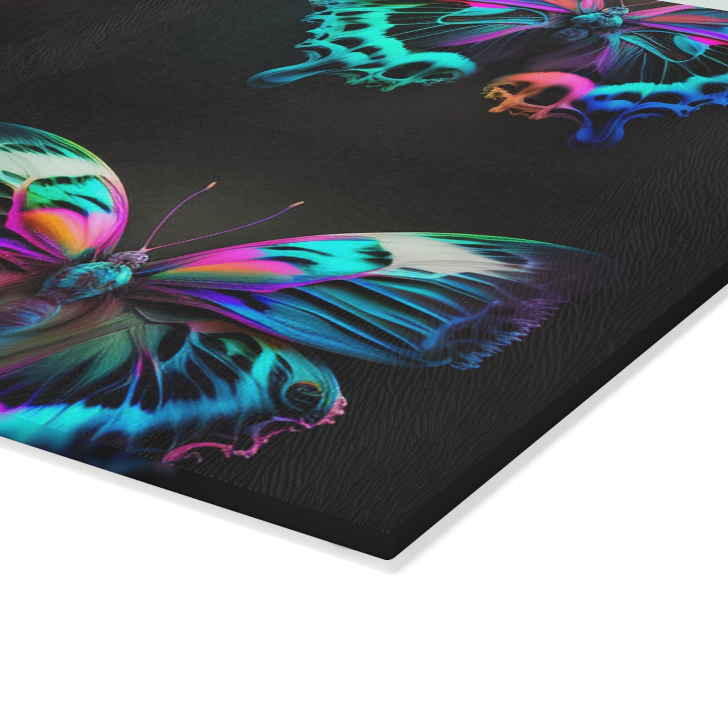 Glass Cutting Board Neon Butterfly Fusion 5