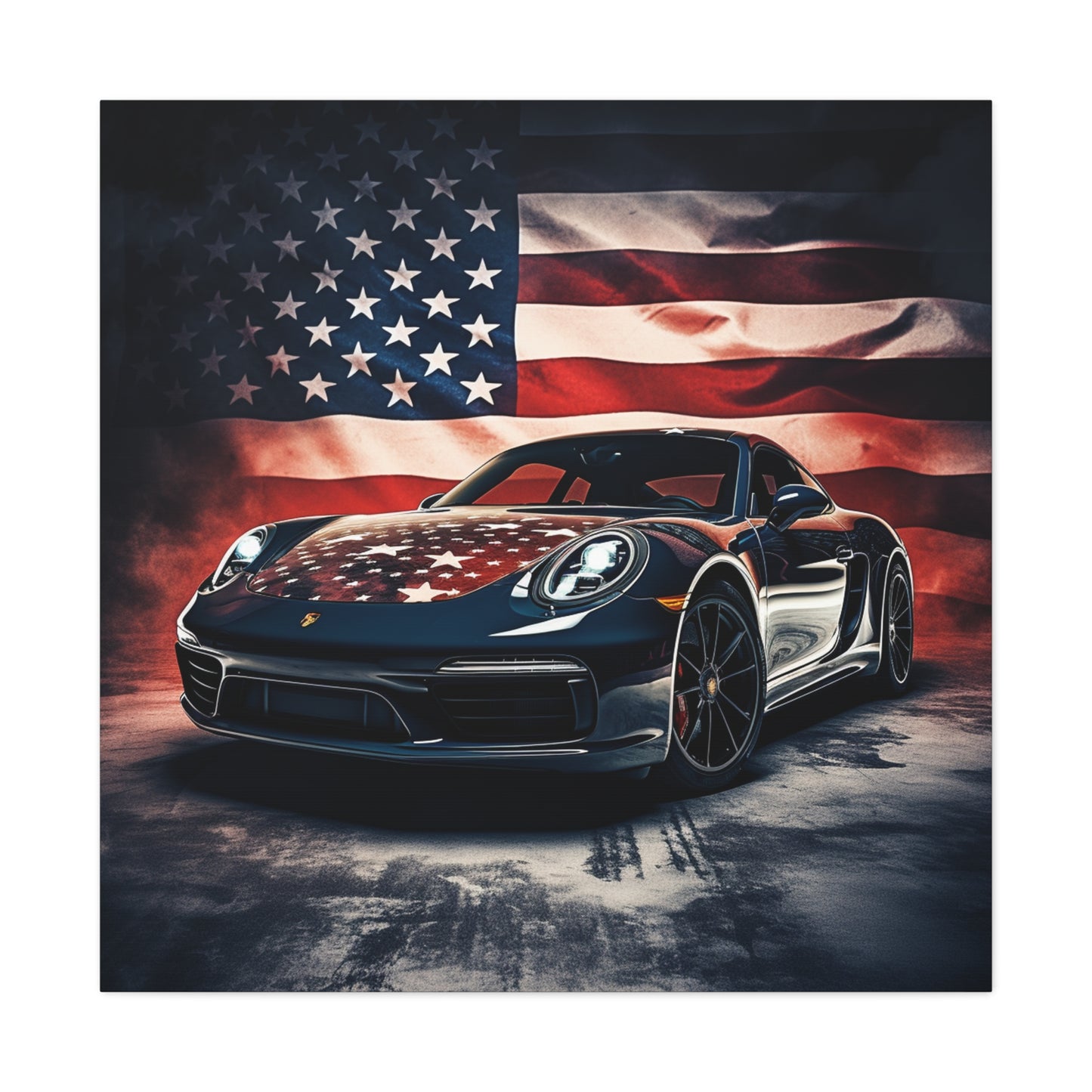 Canvas Gallery Wraps Abstract American Flag Background Porsche 2