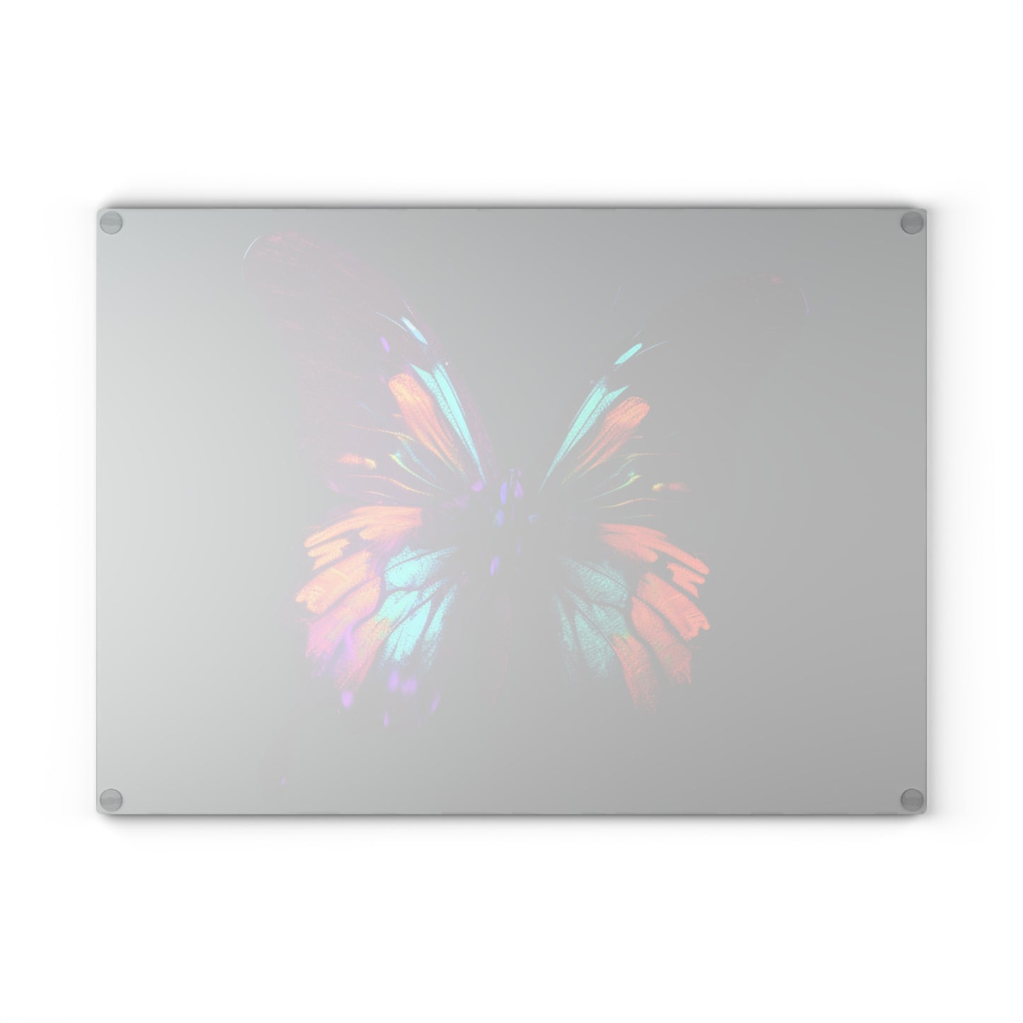 Glass Cutting Board Hyper Colorful Butterfly Purple 4